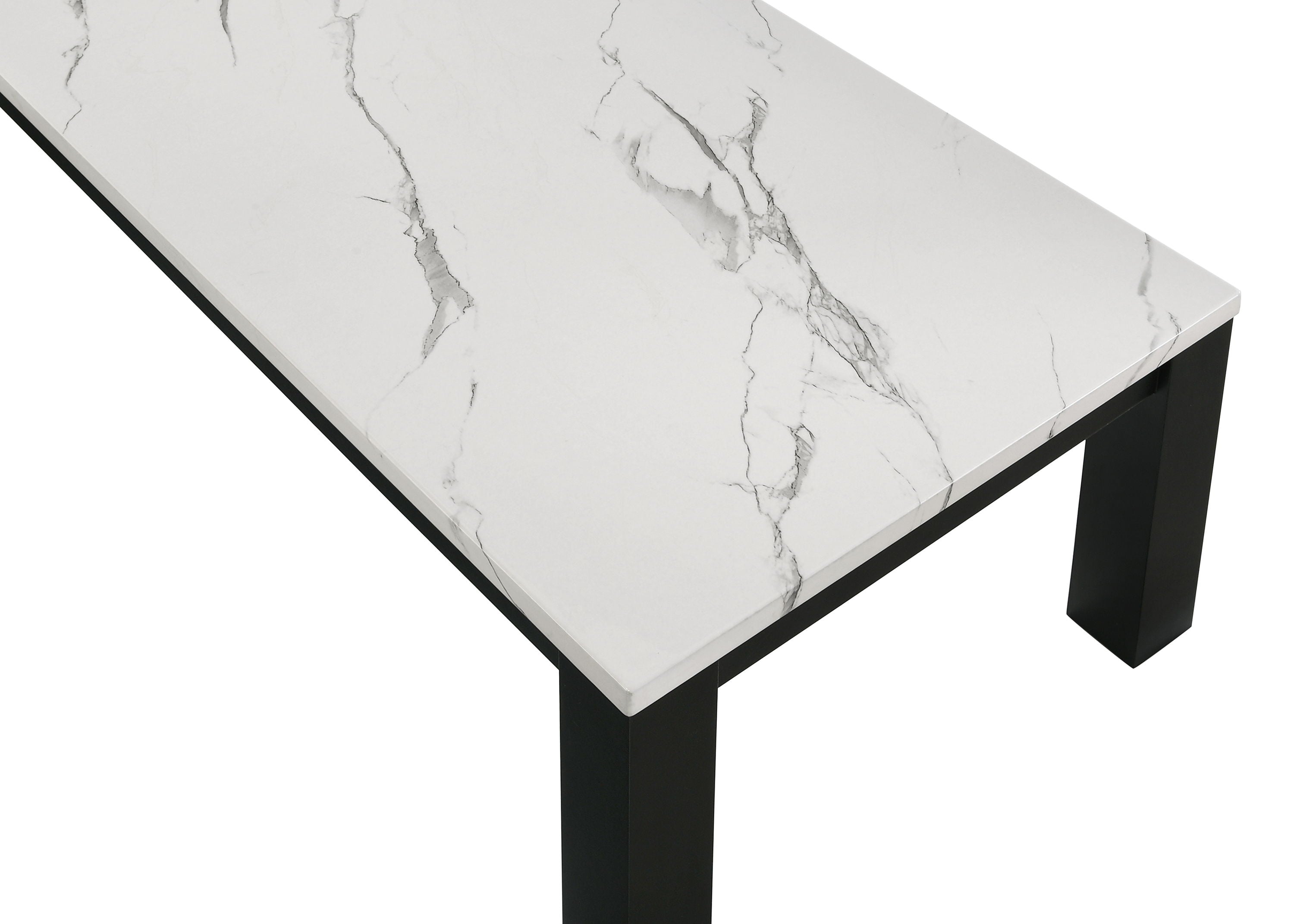 Ivy - 3 Piece Faux Marble White Cocktail Set - White / Black