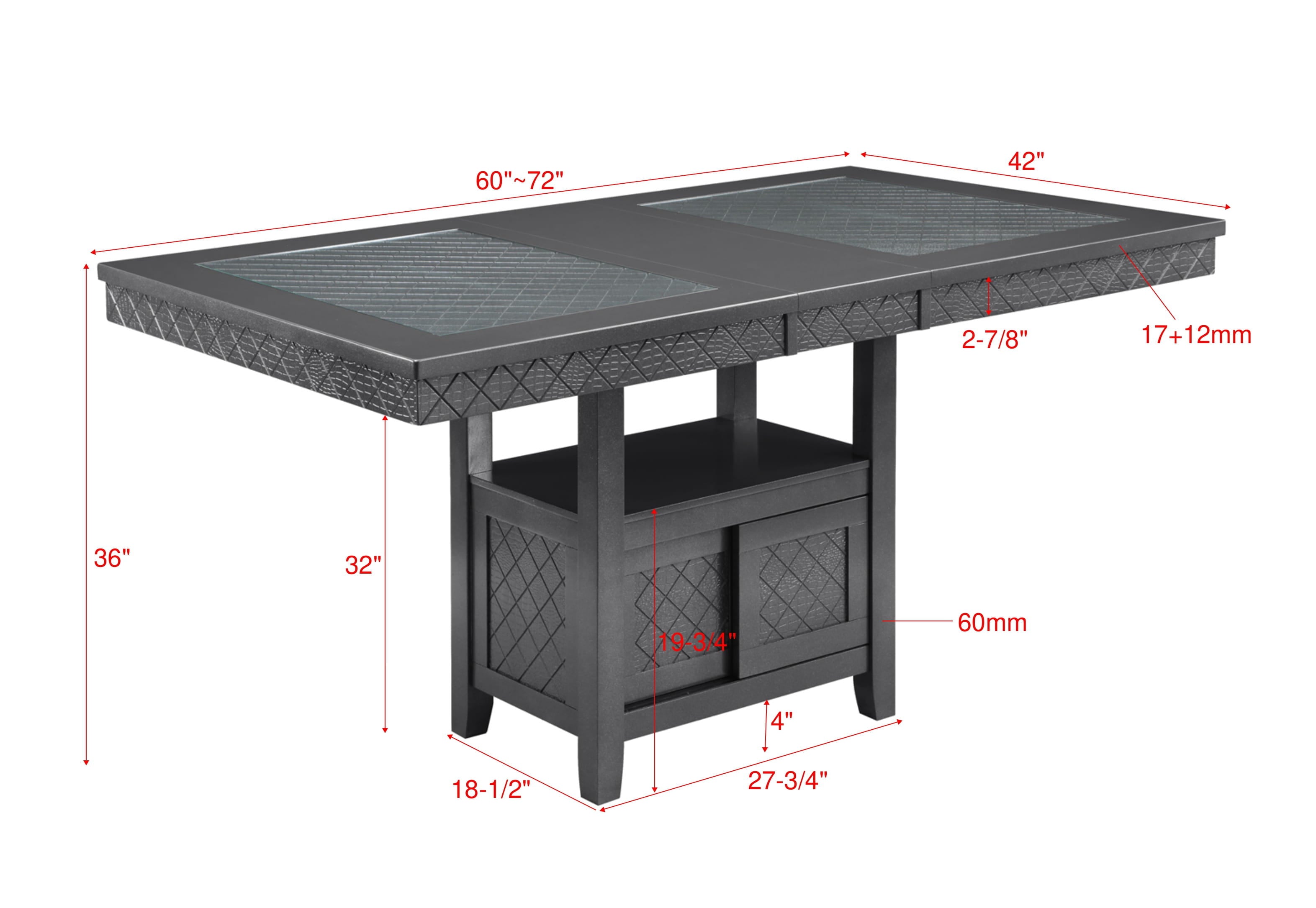 Bankston - Counter Height Dining Table - Zinc