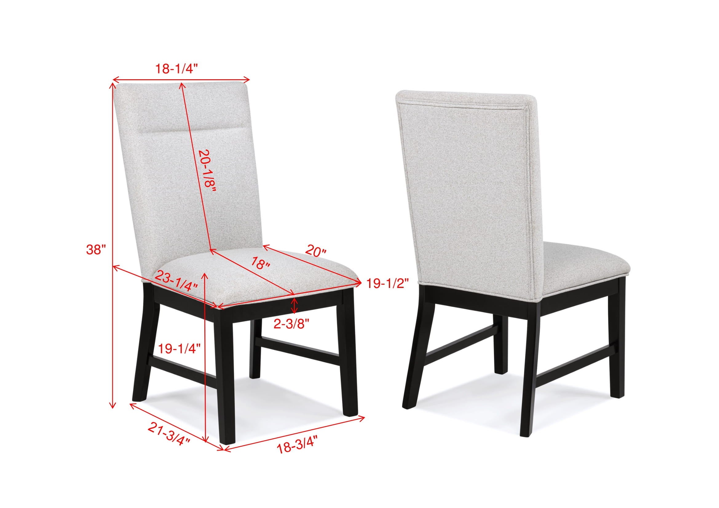 Sebastian - Side Chair (Set of 2) - Black / Gray