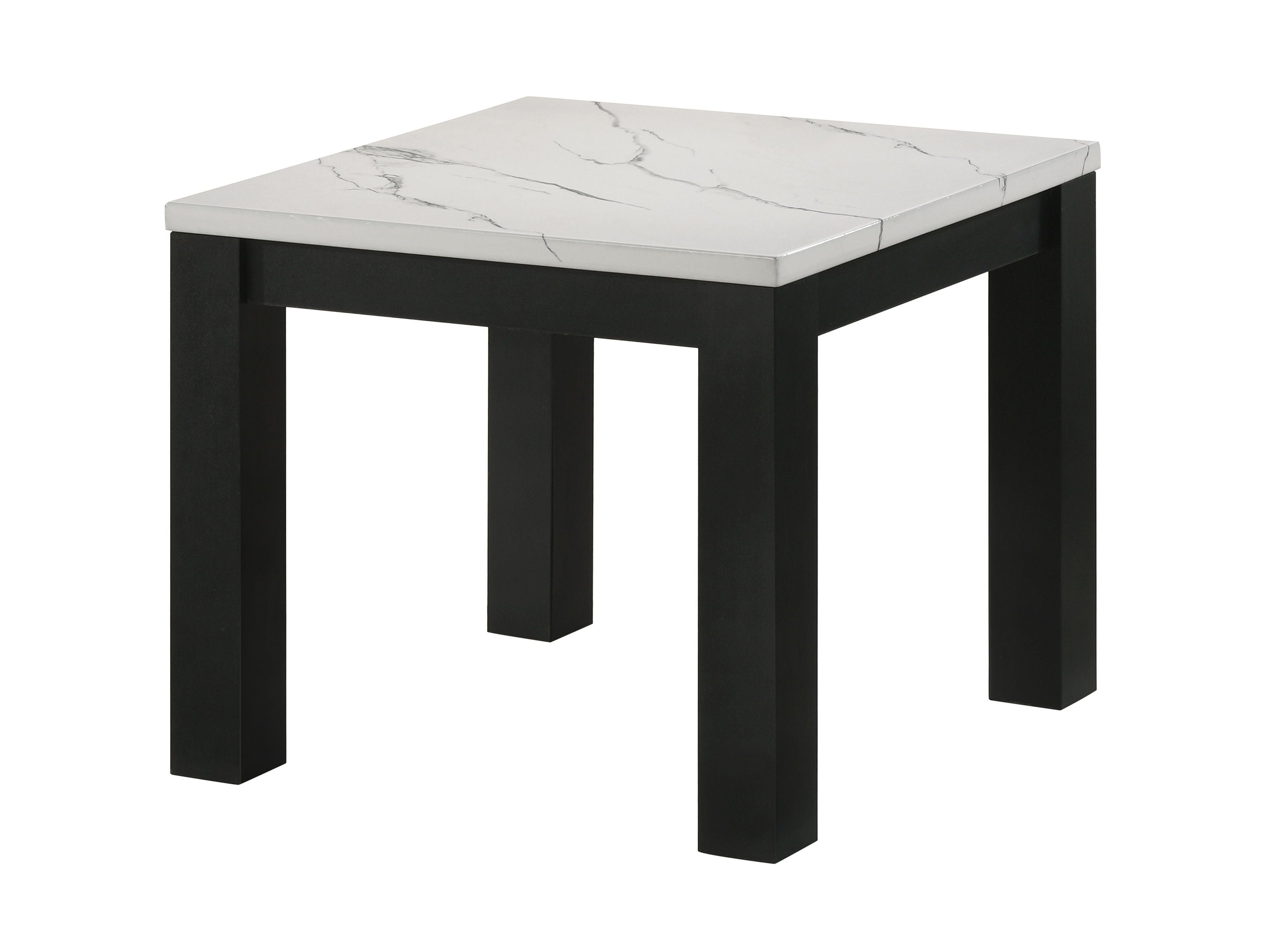 Ivy - 3 Piece Faux Marble White Cocktail Set - White / Black