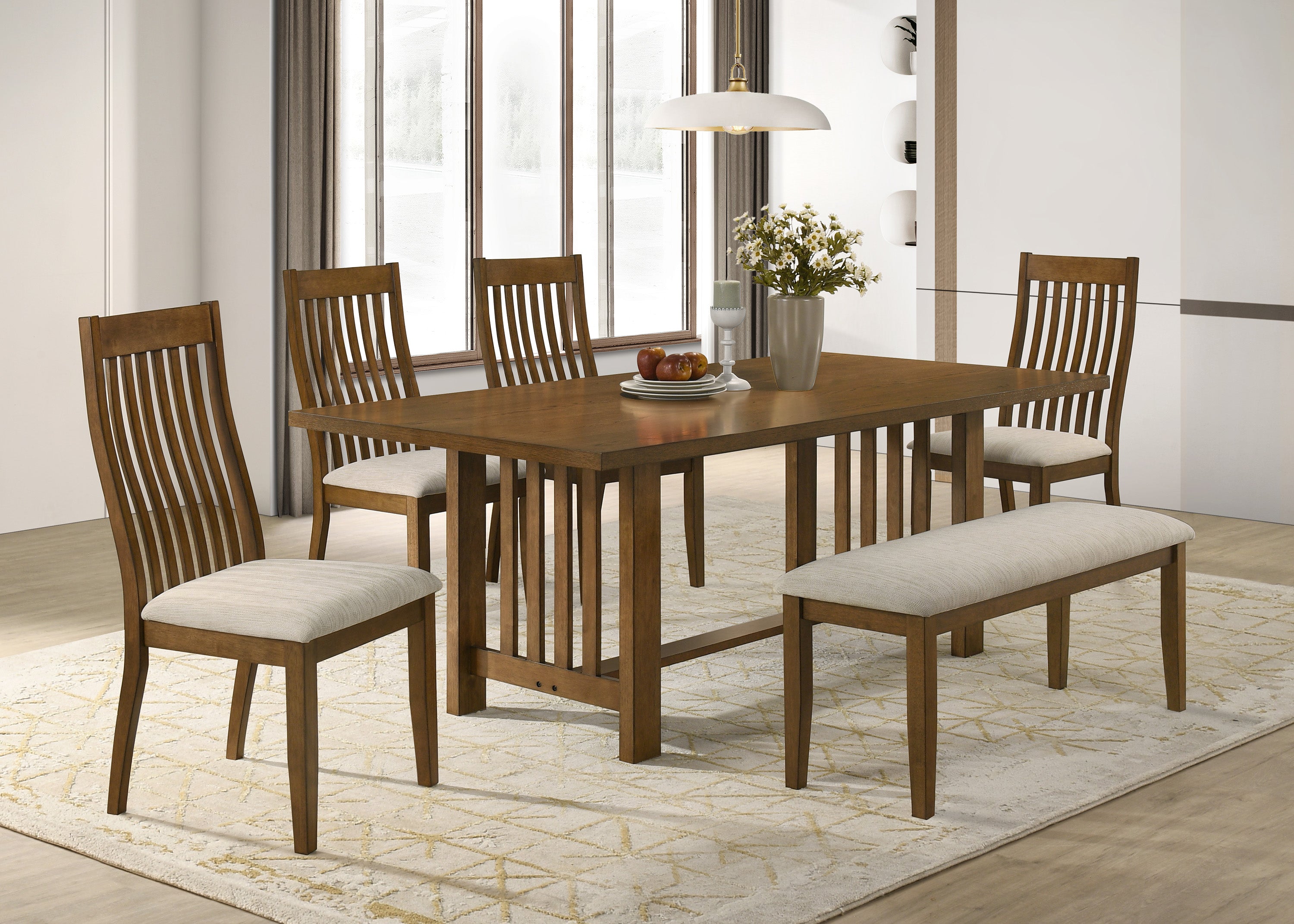 Glendale Beige/Brown Dining Bench