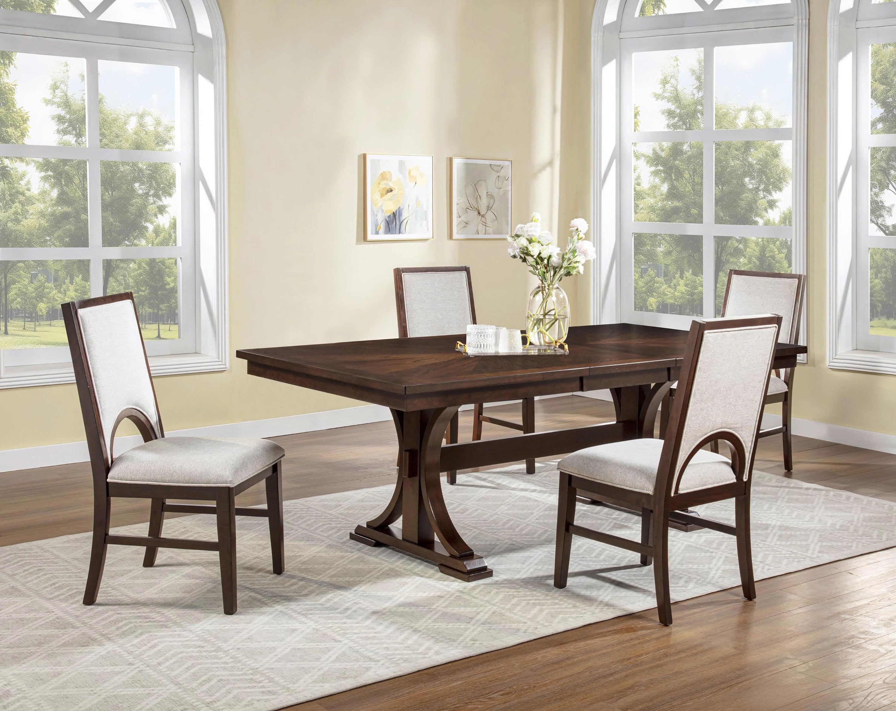 Hamil Brown/Beige Dining Side Chair, Set of 2