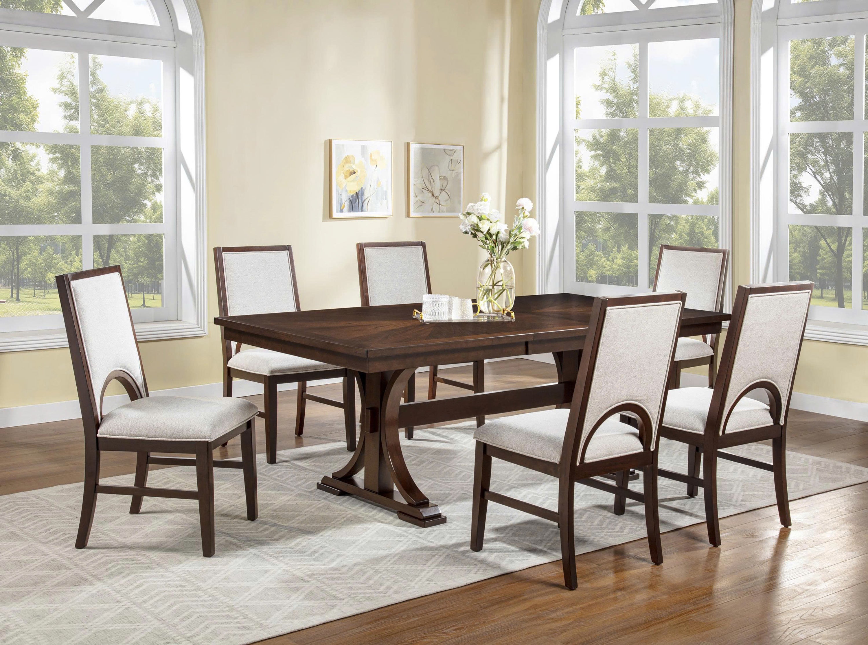 Hamil Brown/Beige Dining Side Chair, Set of 2