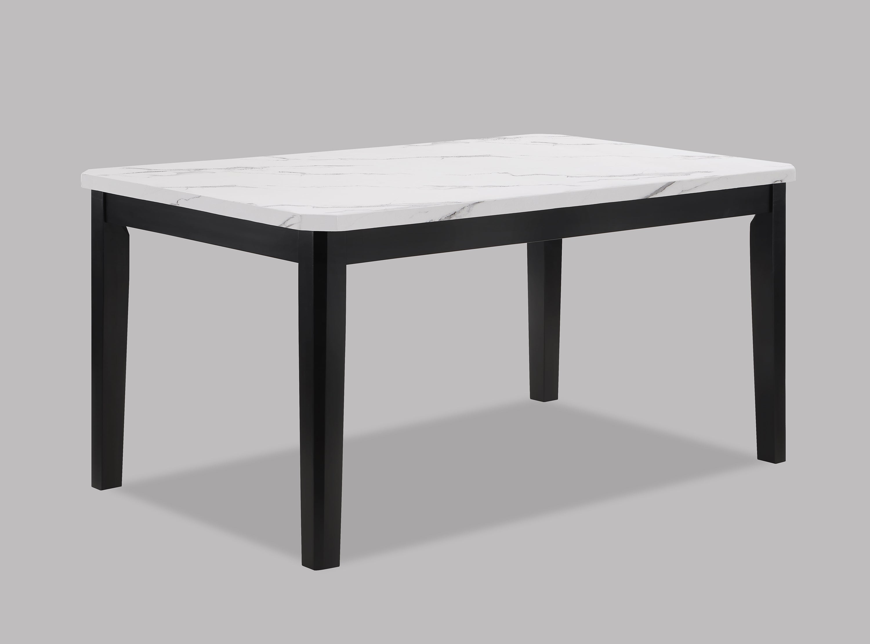 PASCAL DINING WHITE TOP BLACK LEG