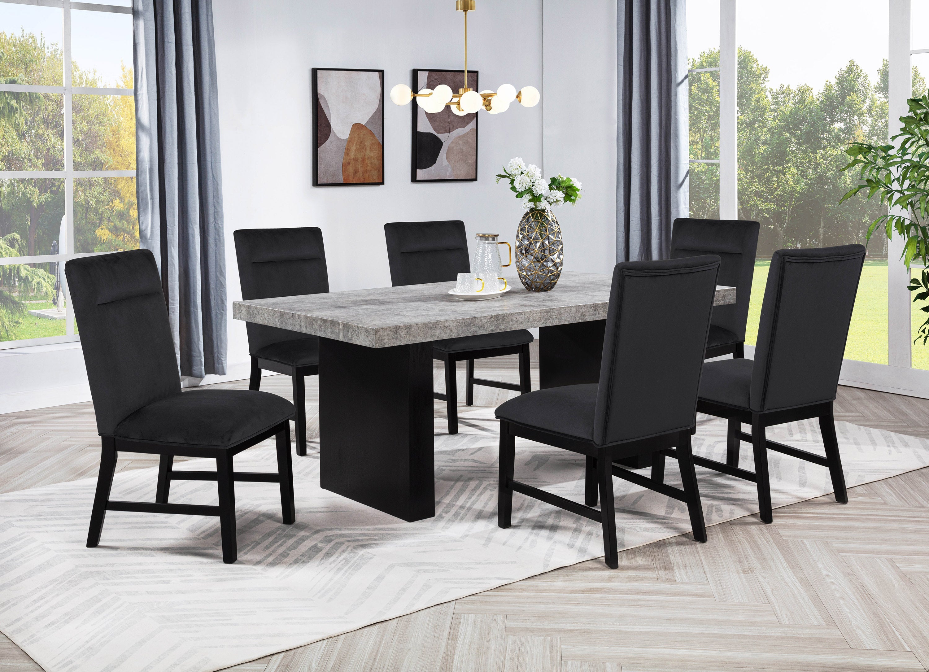 Sebastian Black Dining Side Chair, Set of 2