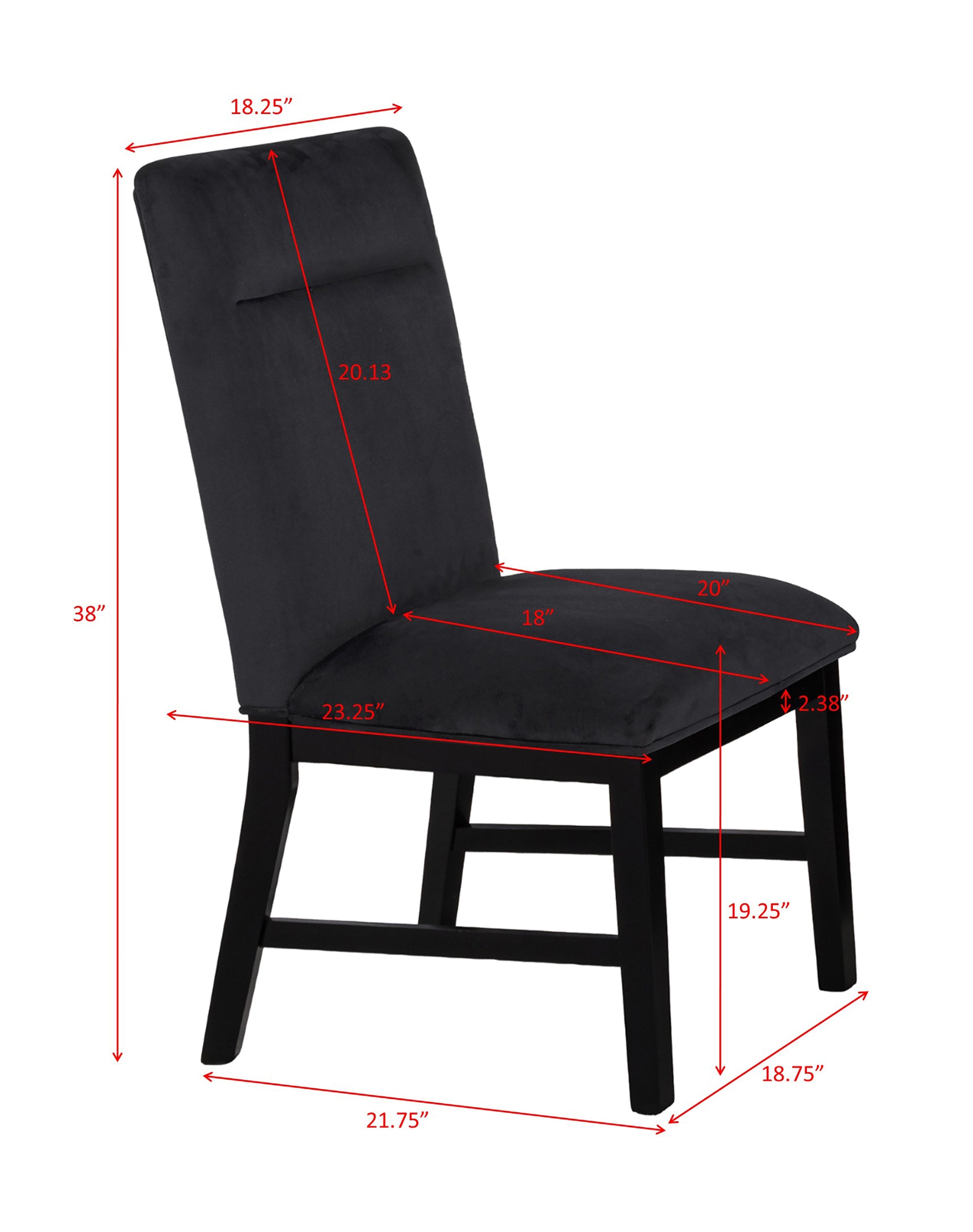 Sebastian Black Dining Side Chair, Set of 2