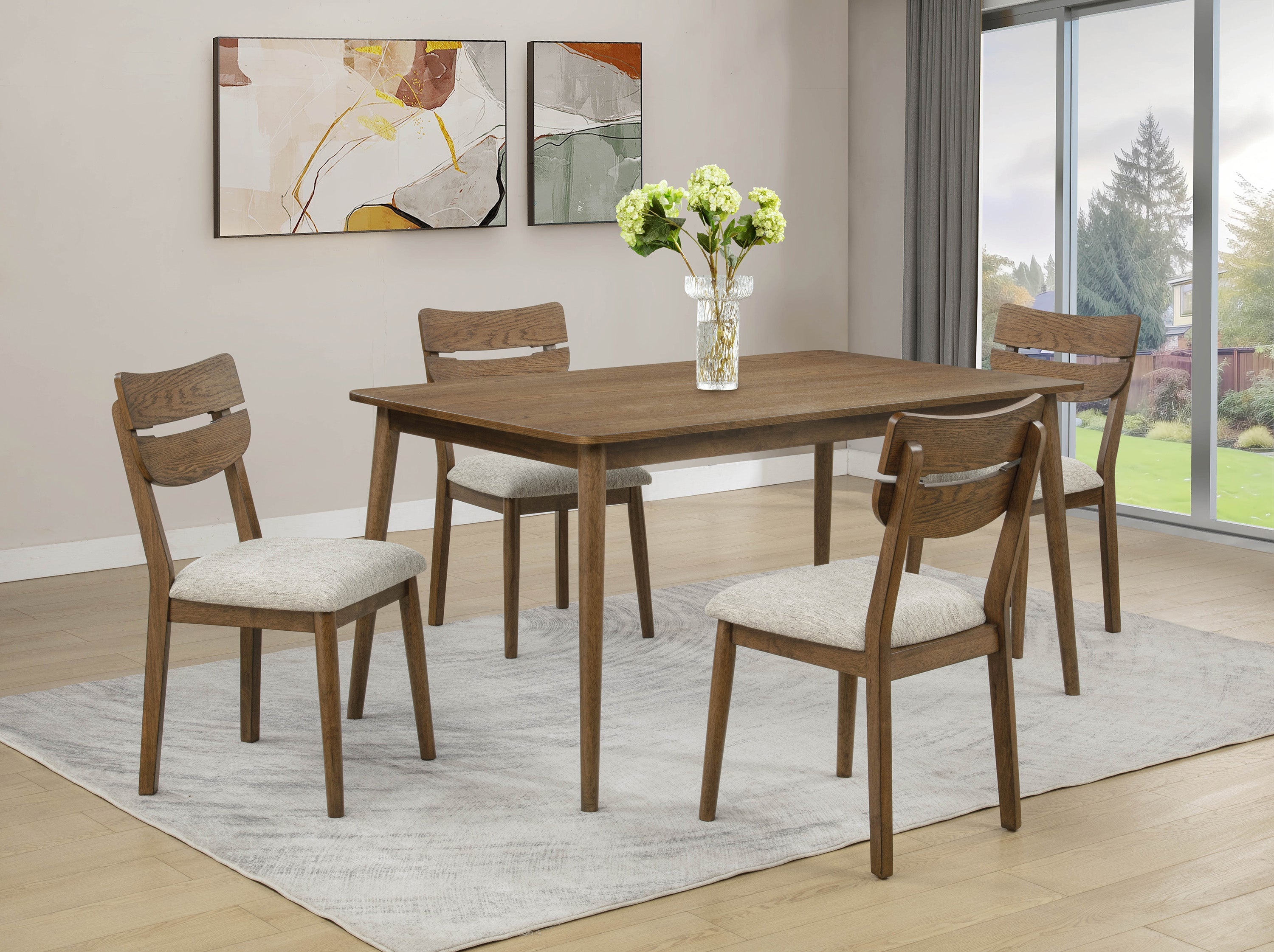 Mills Brown/Beige Dining Side Chair, Set of 4