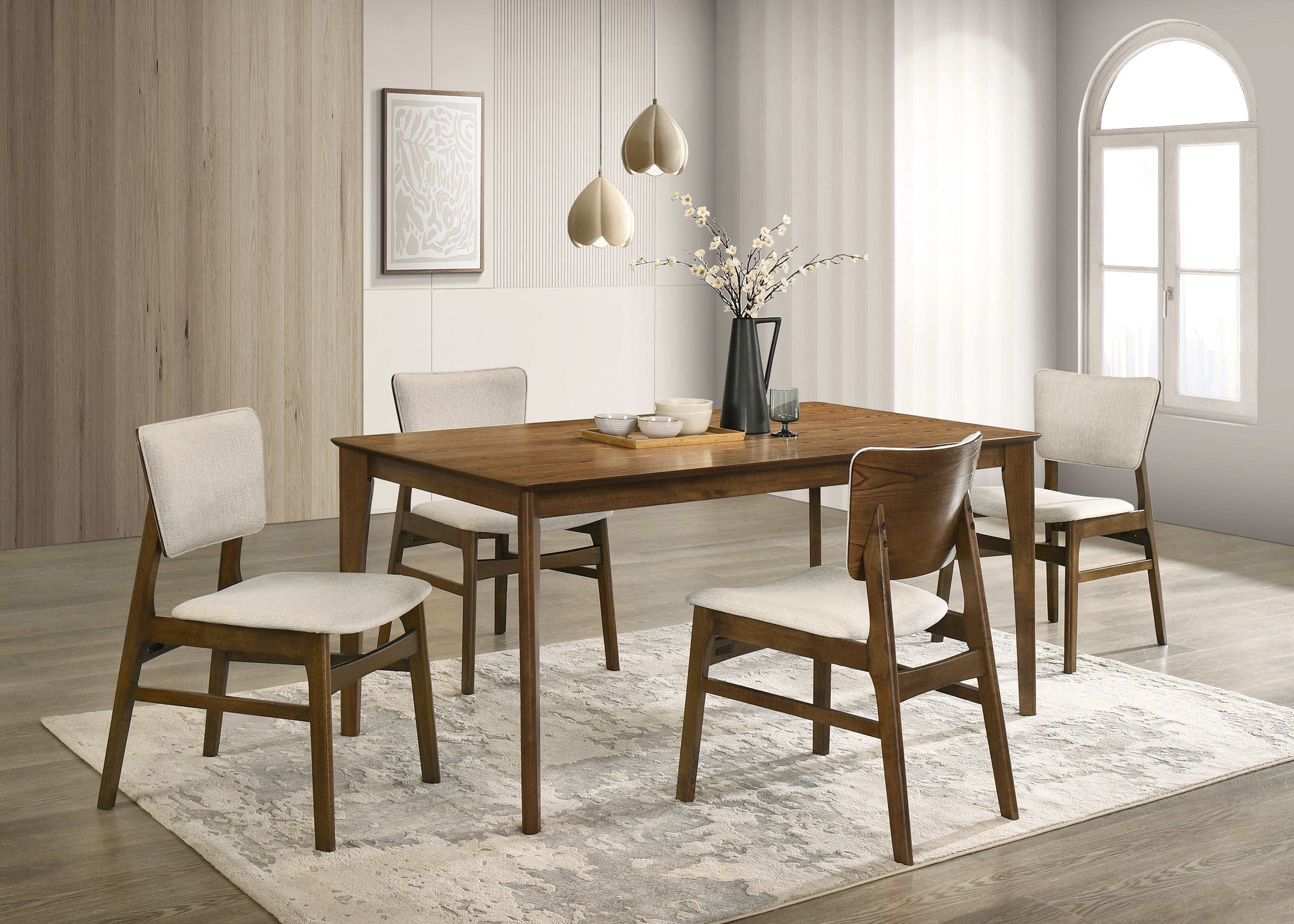 Rolstan Beige/Brown Dining Side Chair, Set of 2