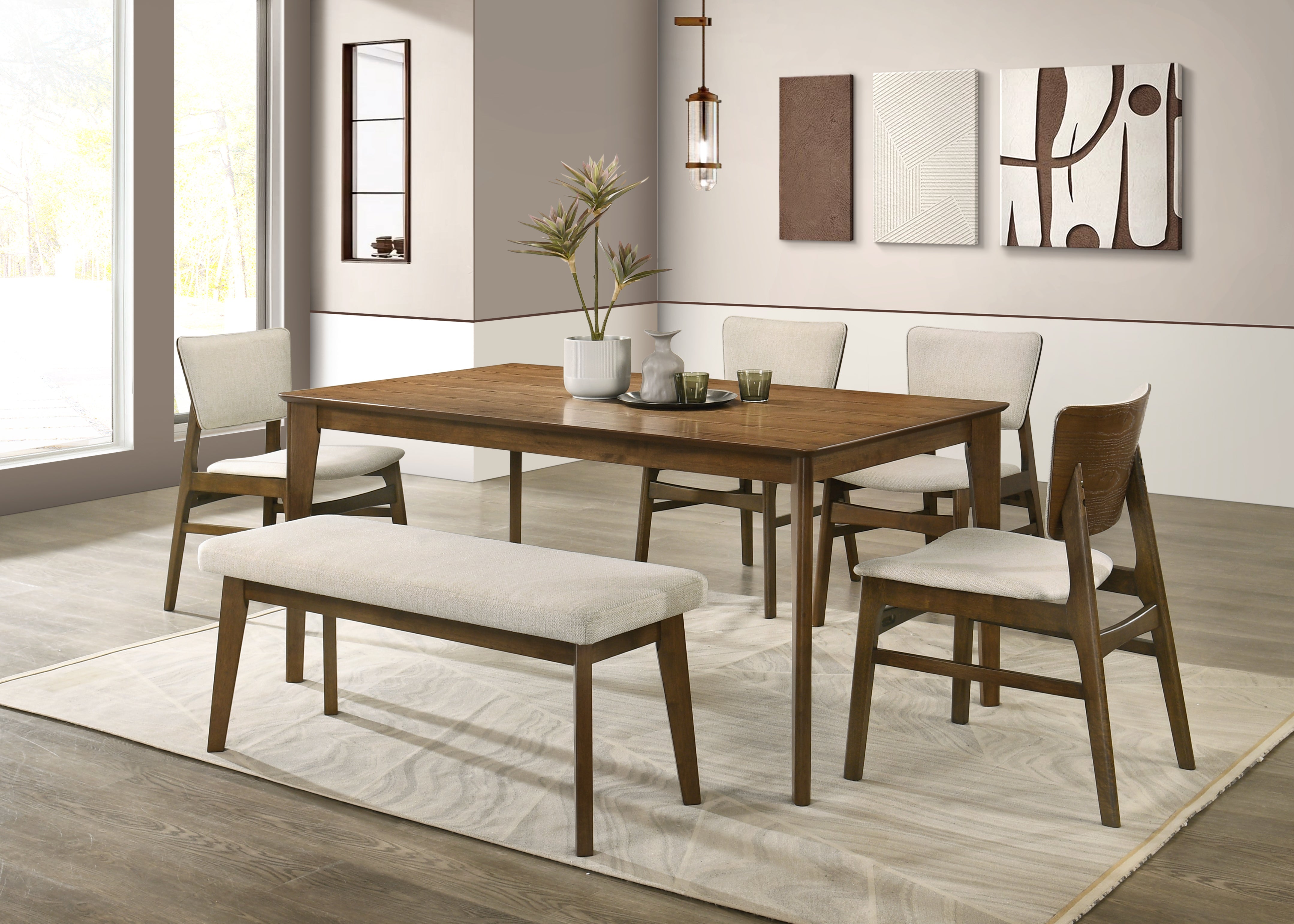Rolstan Beige/Brown Dining Bench