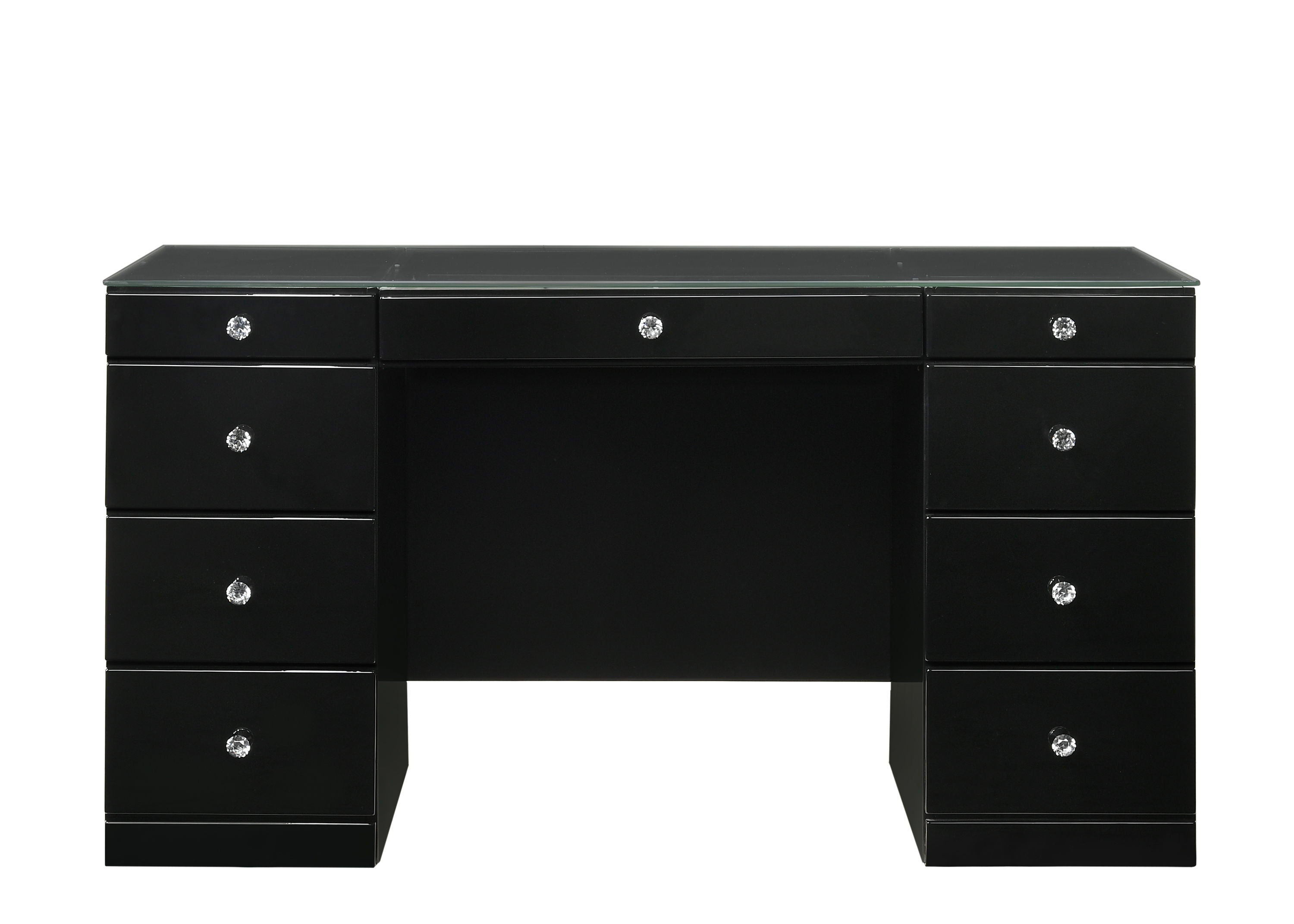 Avery - Vanity Desk With Glass Top And LED Mirroк