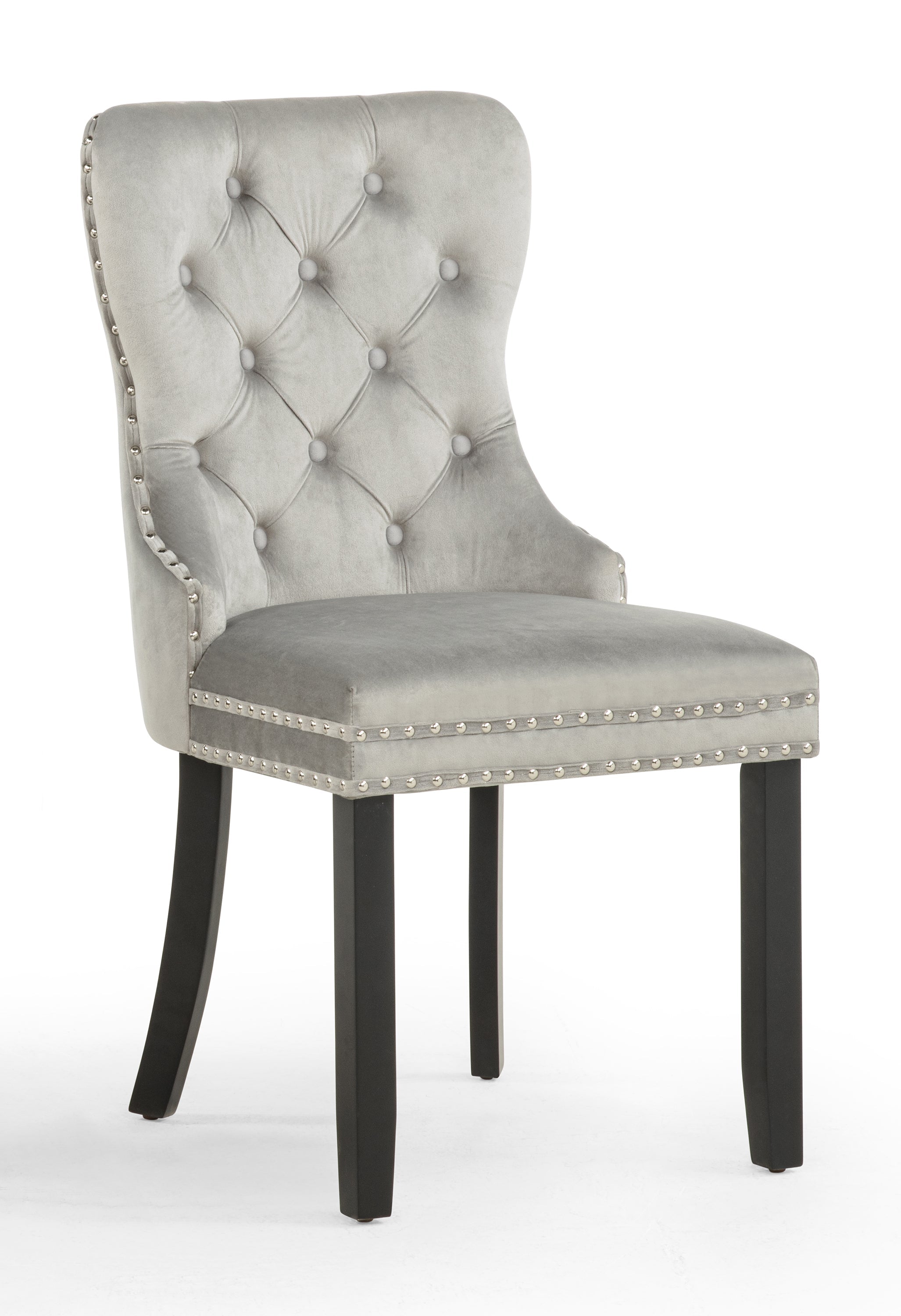 Arabella Light Gray Velvet Accent Chair, Set of 2