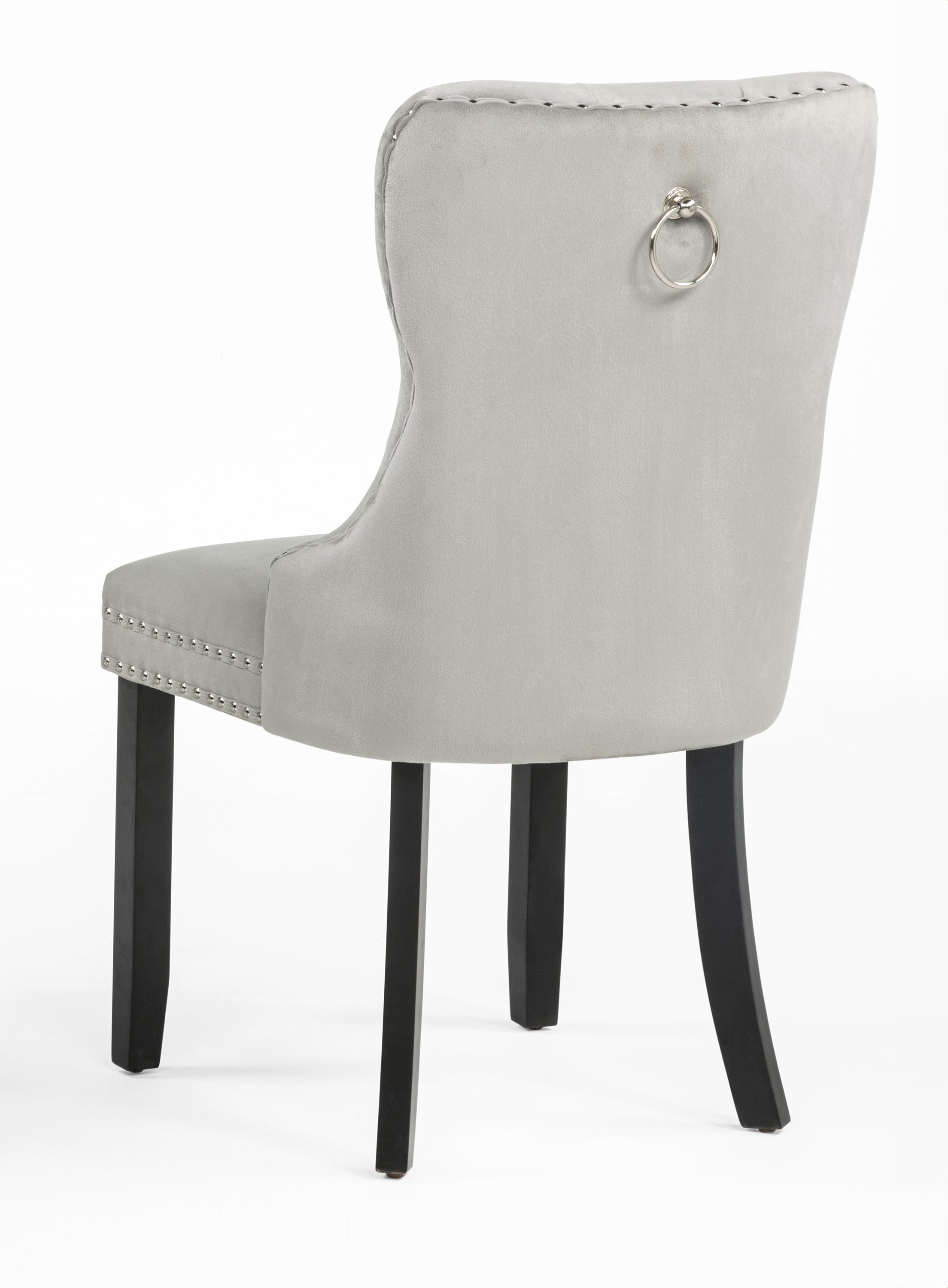Arabella Light Gray Velvet Accent Chair, Set of 2
