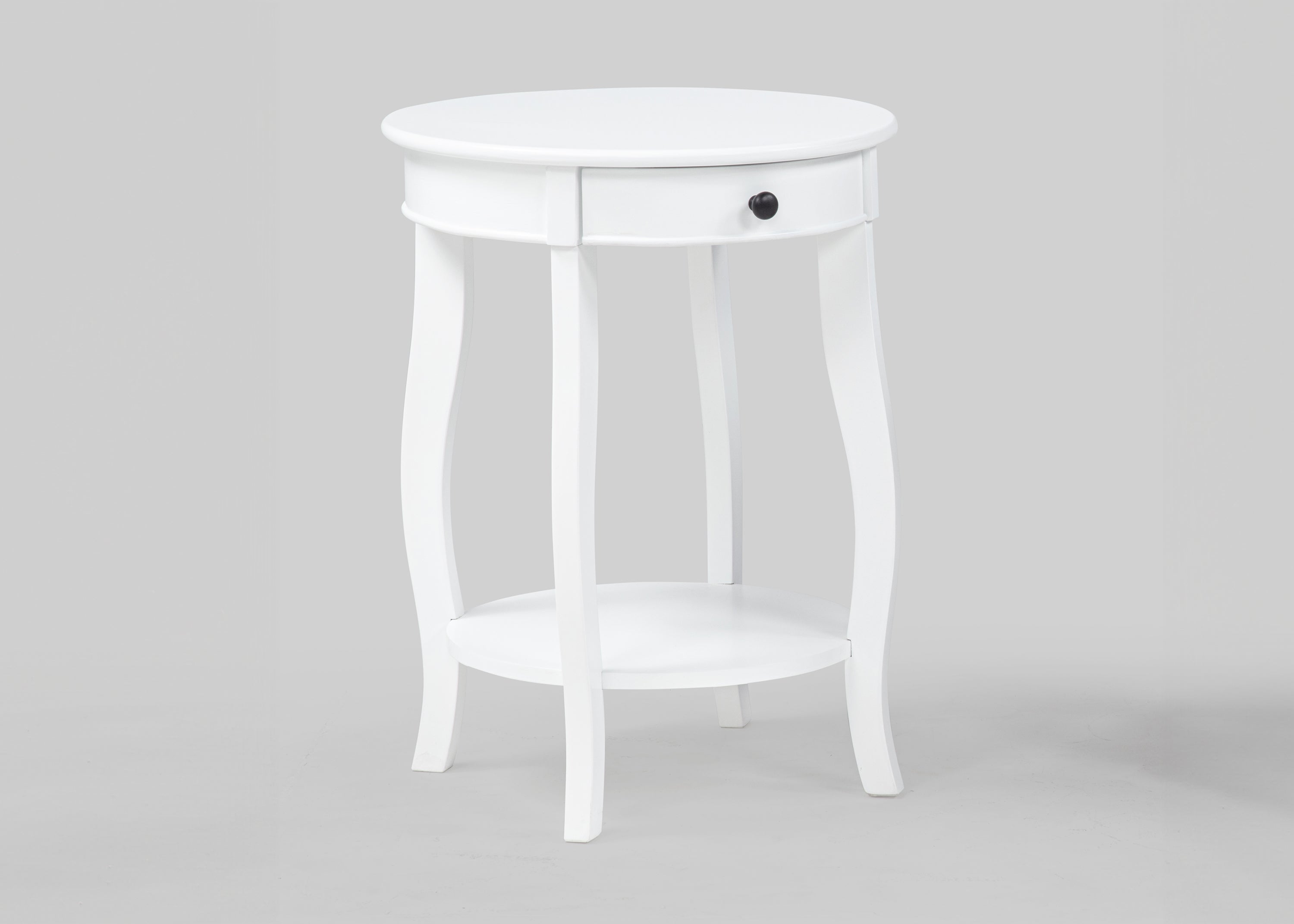 Jacie White Chairside Round End Table