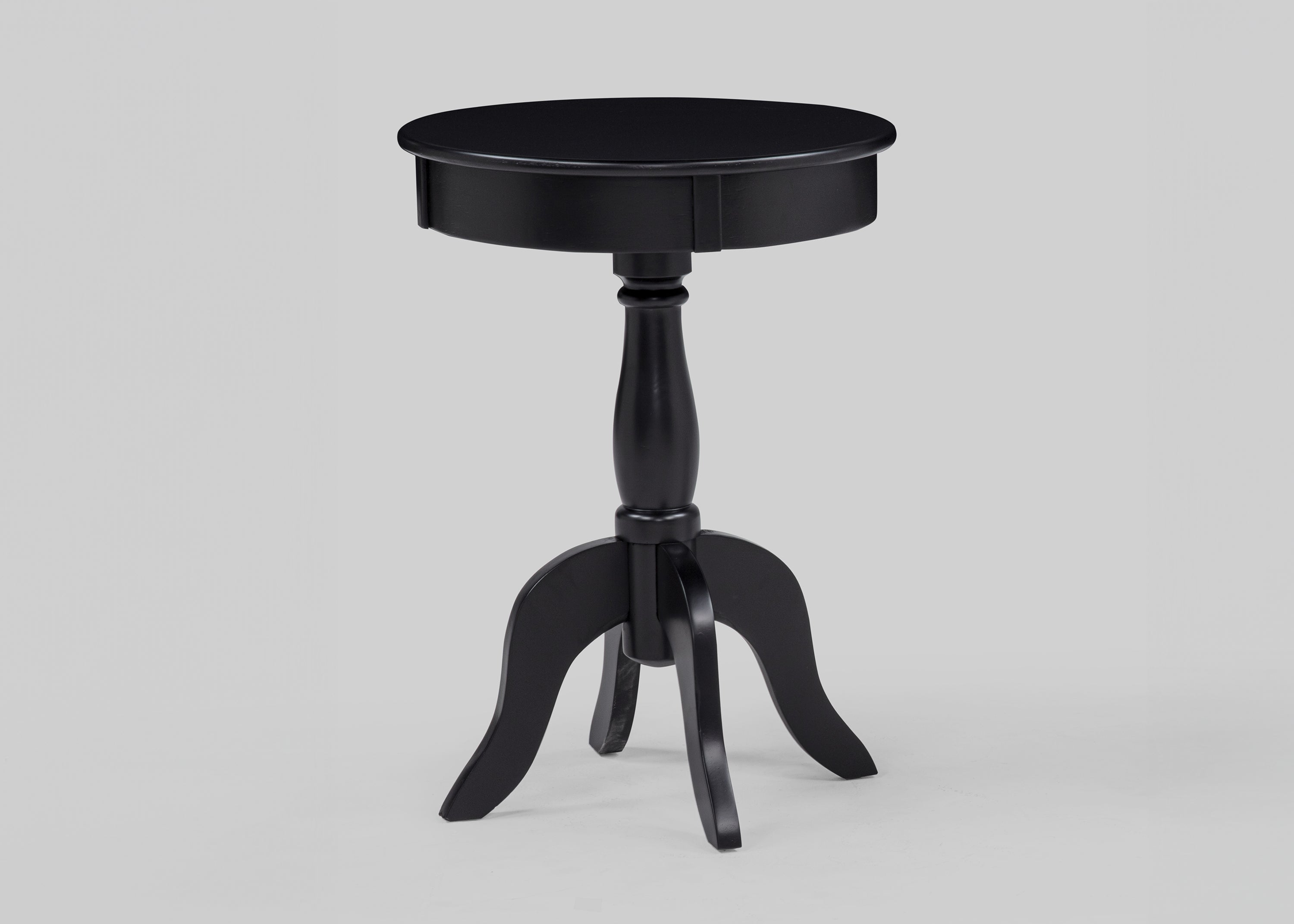 Romy Black Chairside Round End Table