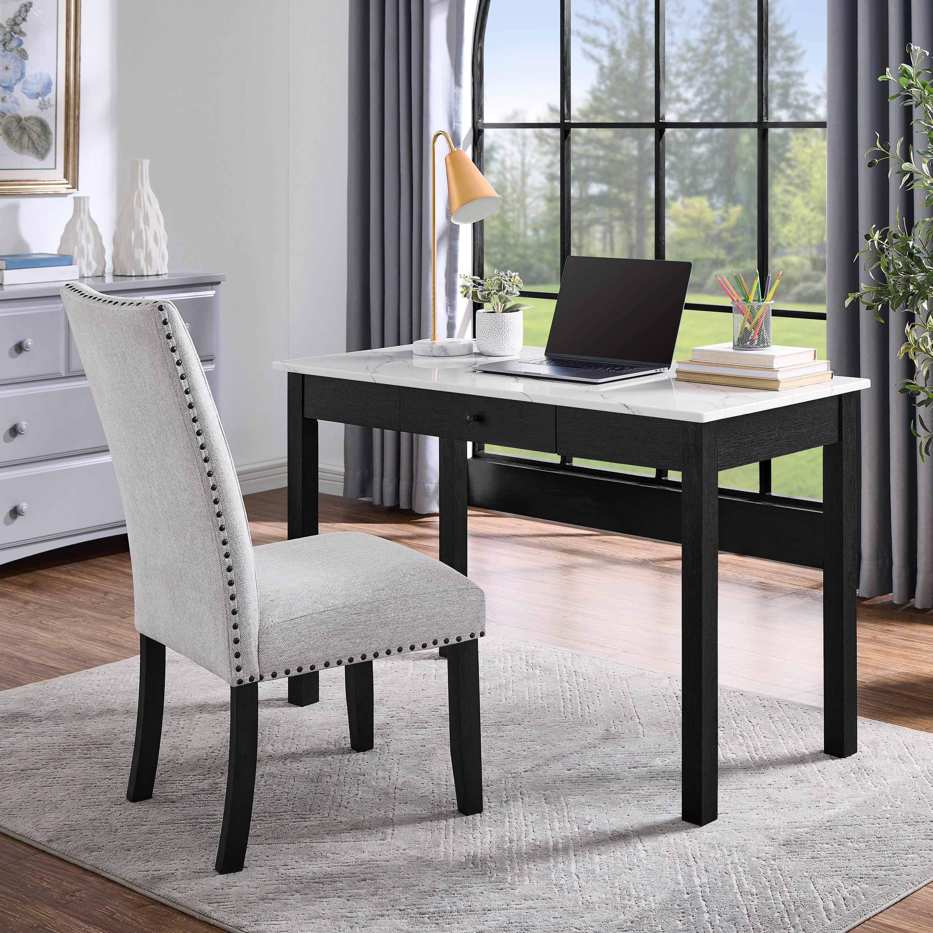 RYLEE FAUX MARBLE DESK