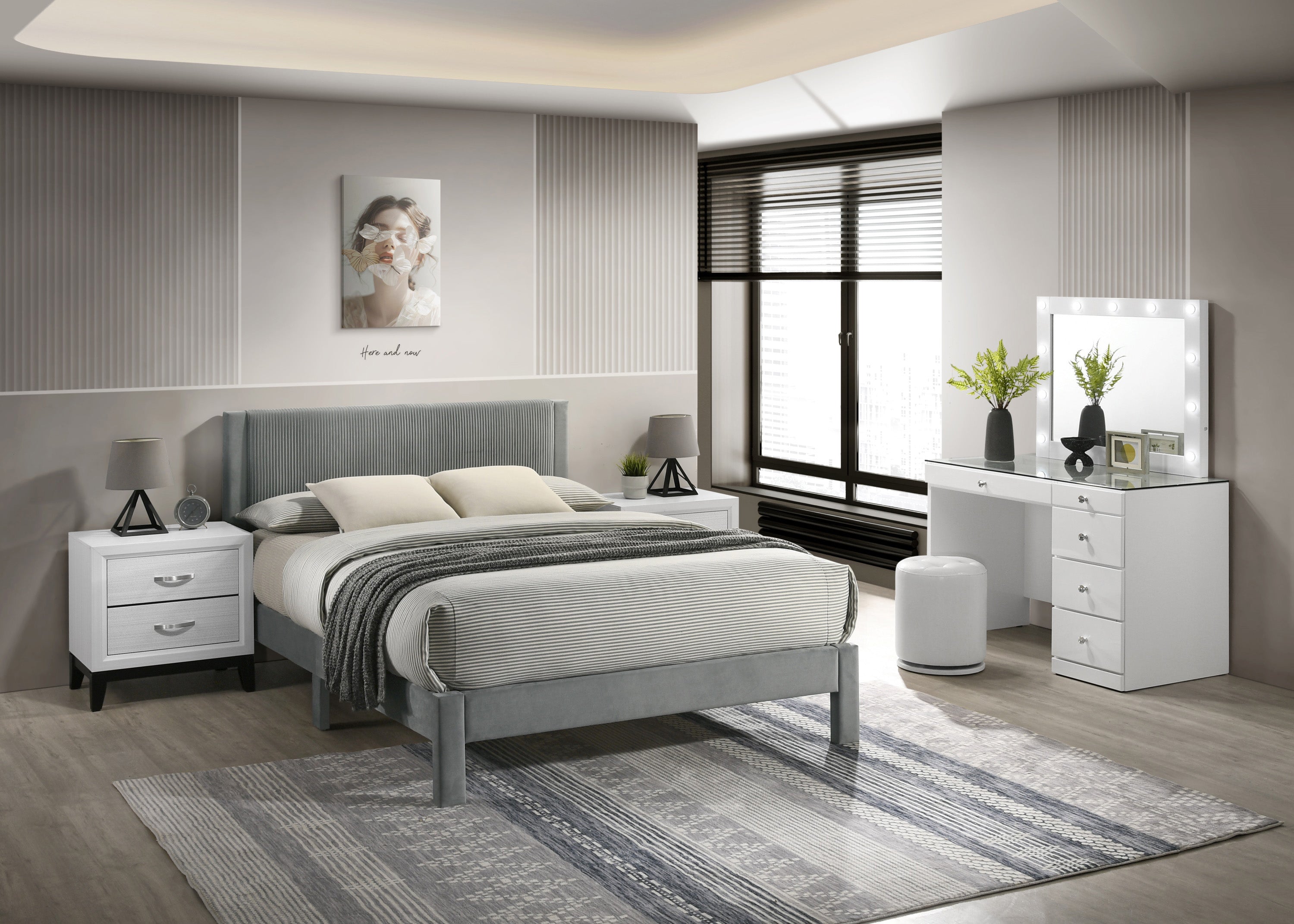 LUCIA T HB/FB+SIDE RAILS LIGHT GREY
