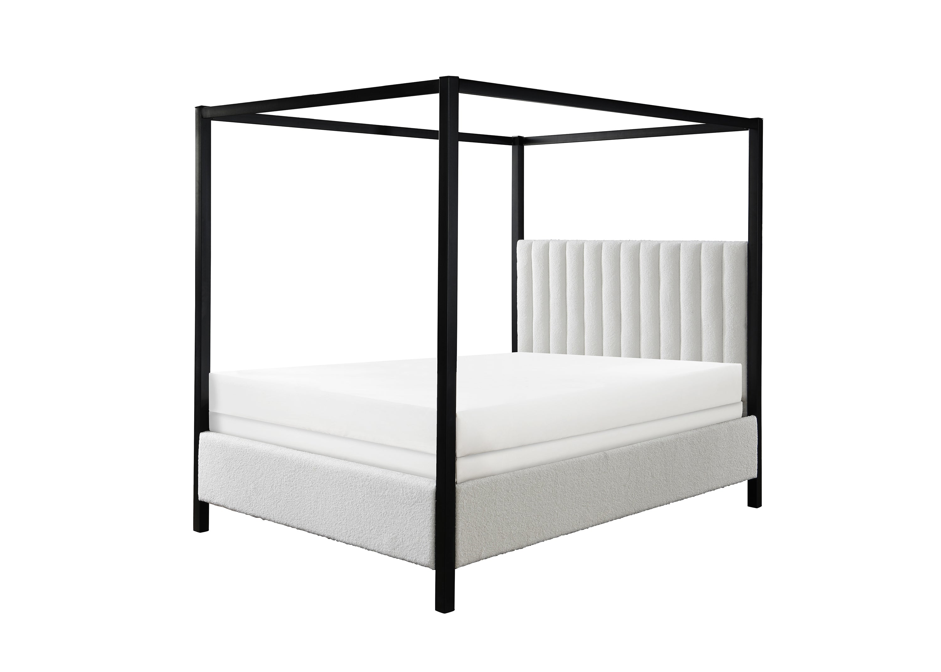 ADALYN QUEEN BOUCLE HEADBOARD WHITE