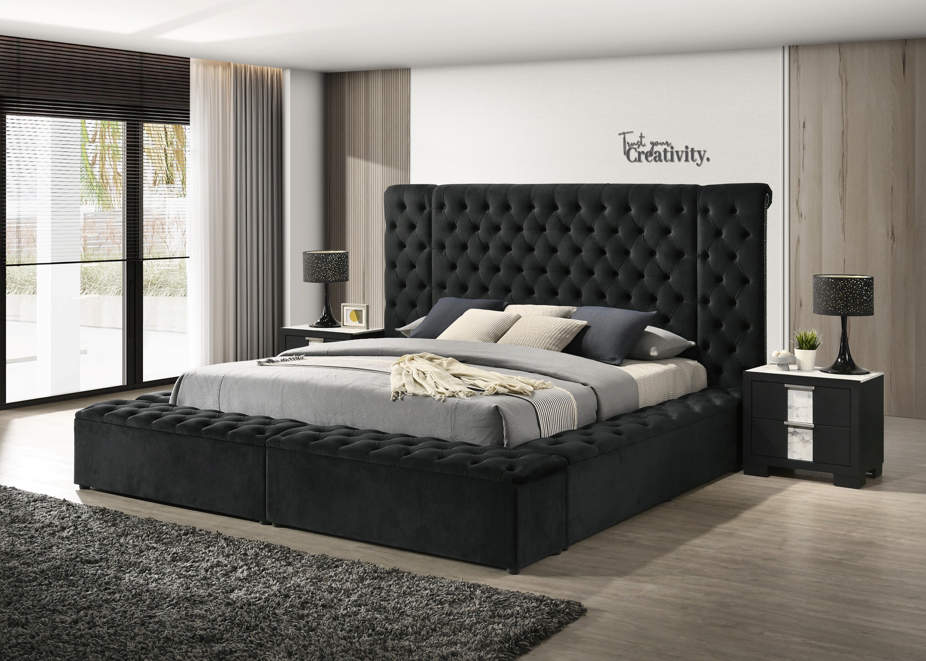 LILIANA KING HEADBOARD BLACK