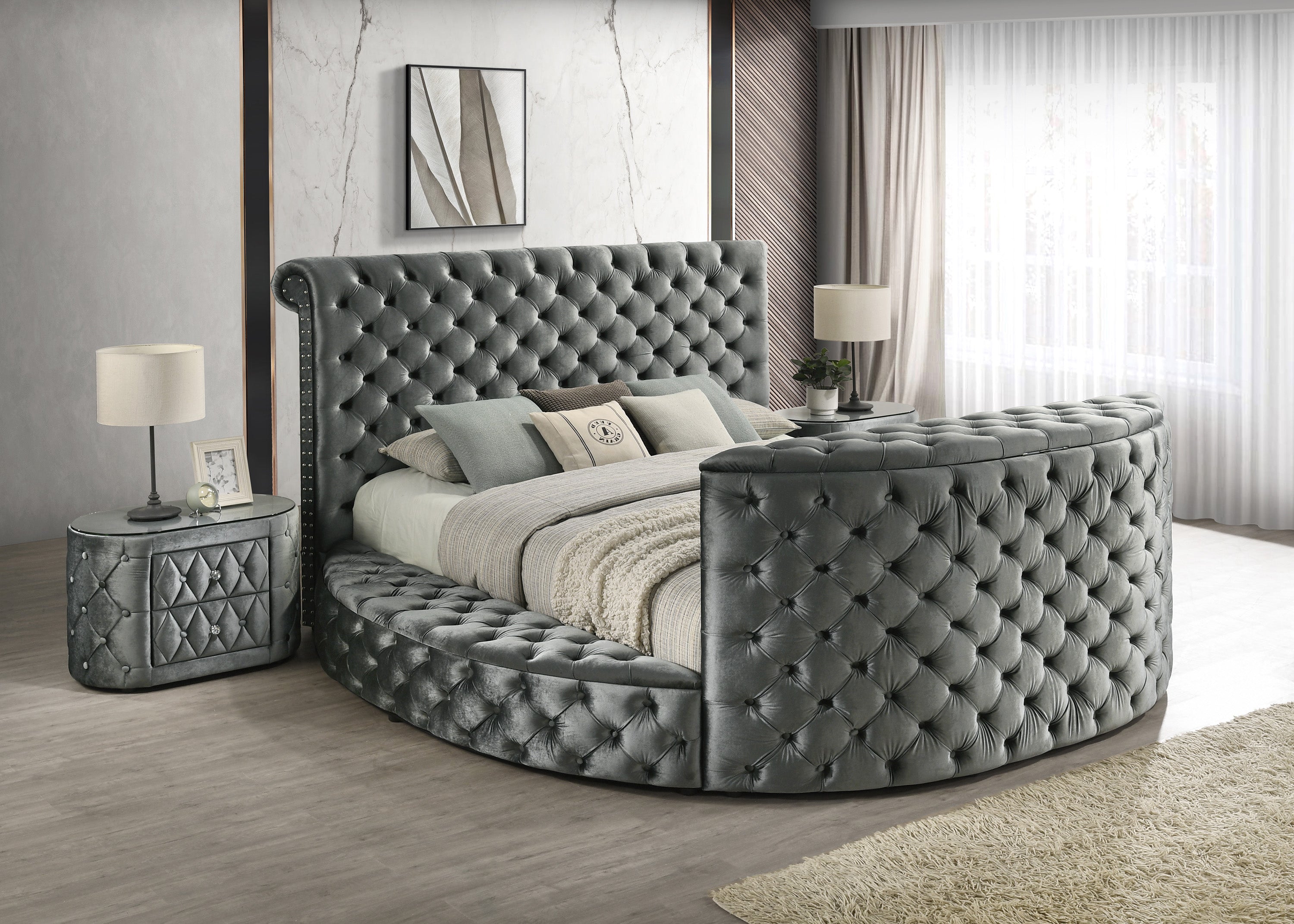 VOLTARE QUEEN HEADBOARD GREY