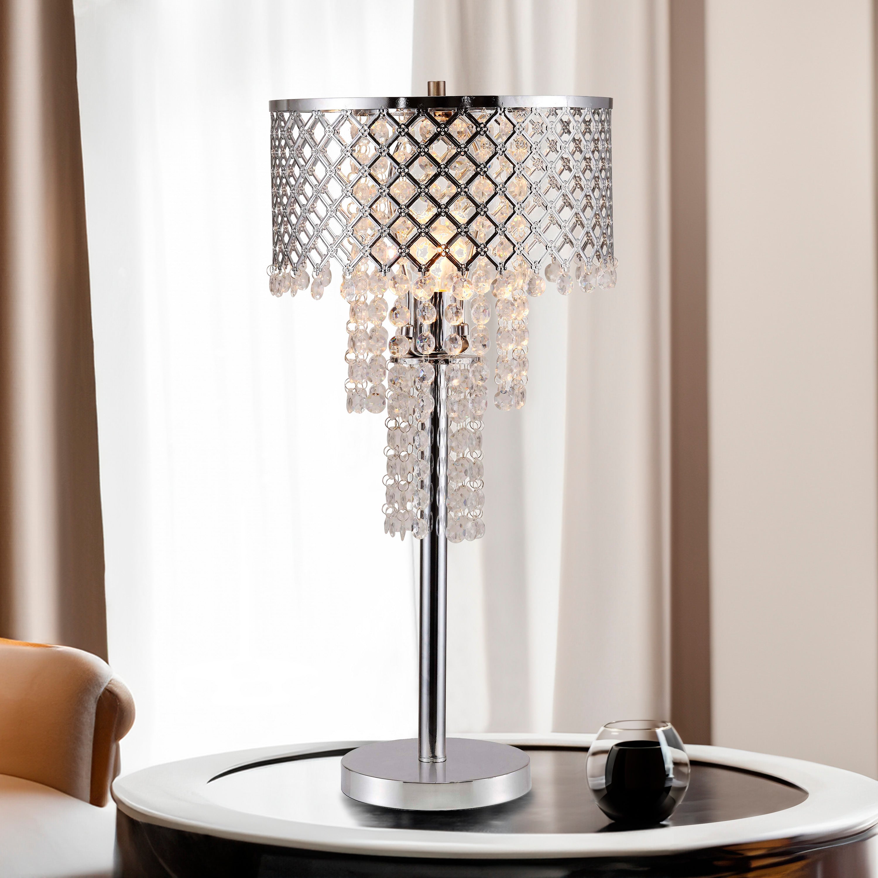 CRYSTAL ON MESH TABLE LAMP 28