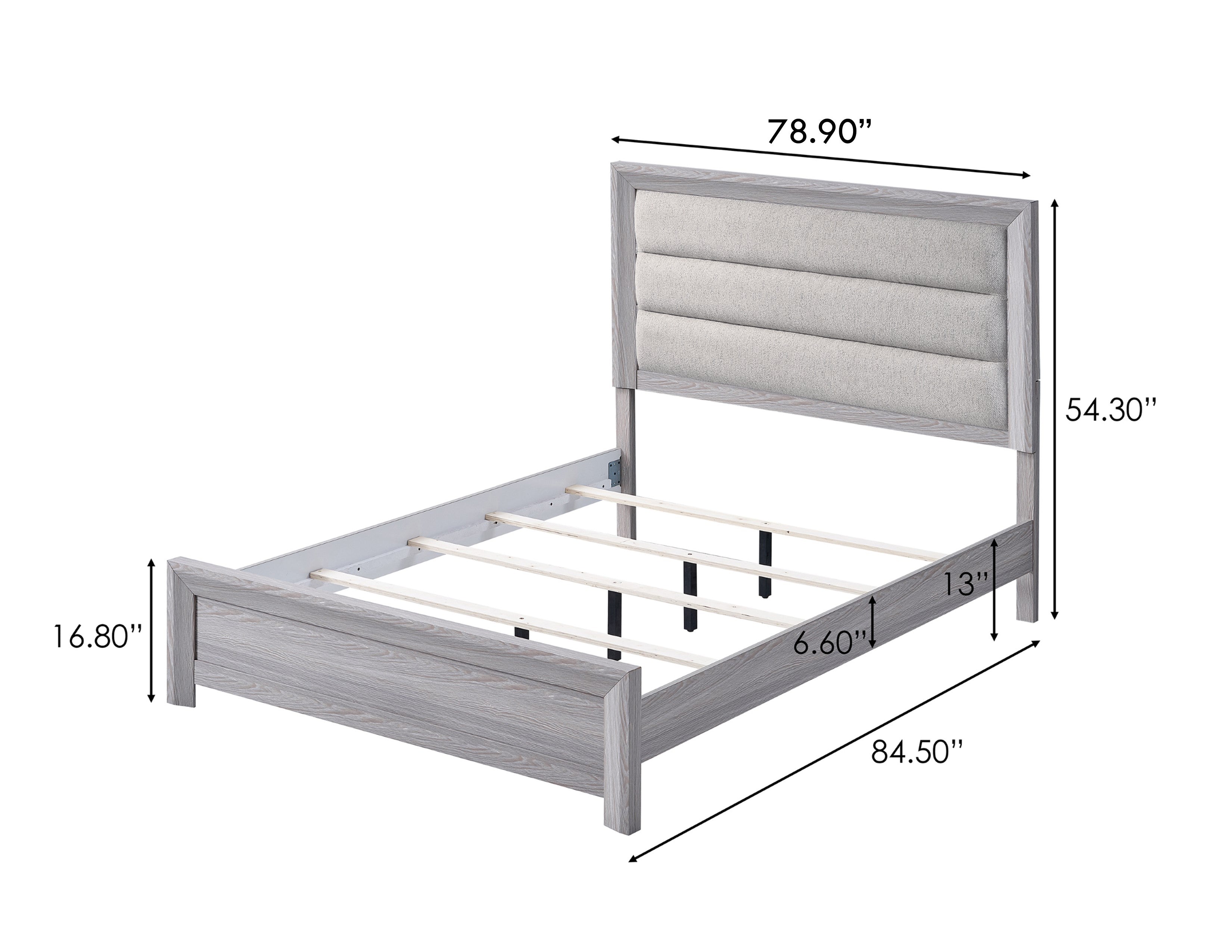 Adelaide Driftwood Upholstered Panel Bedroom Set