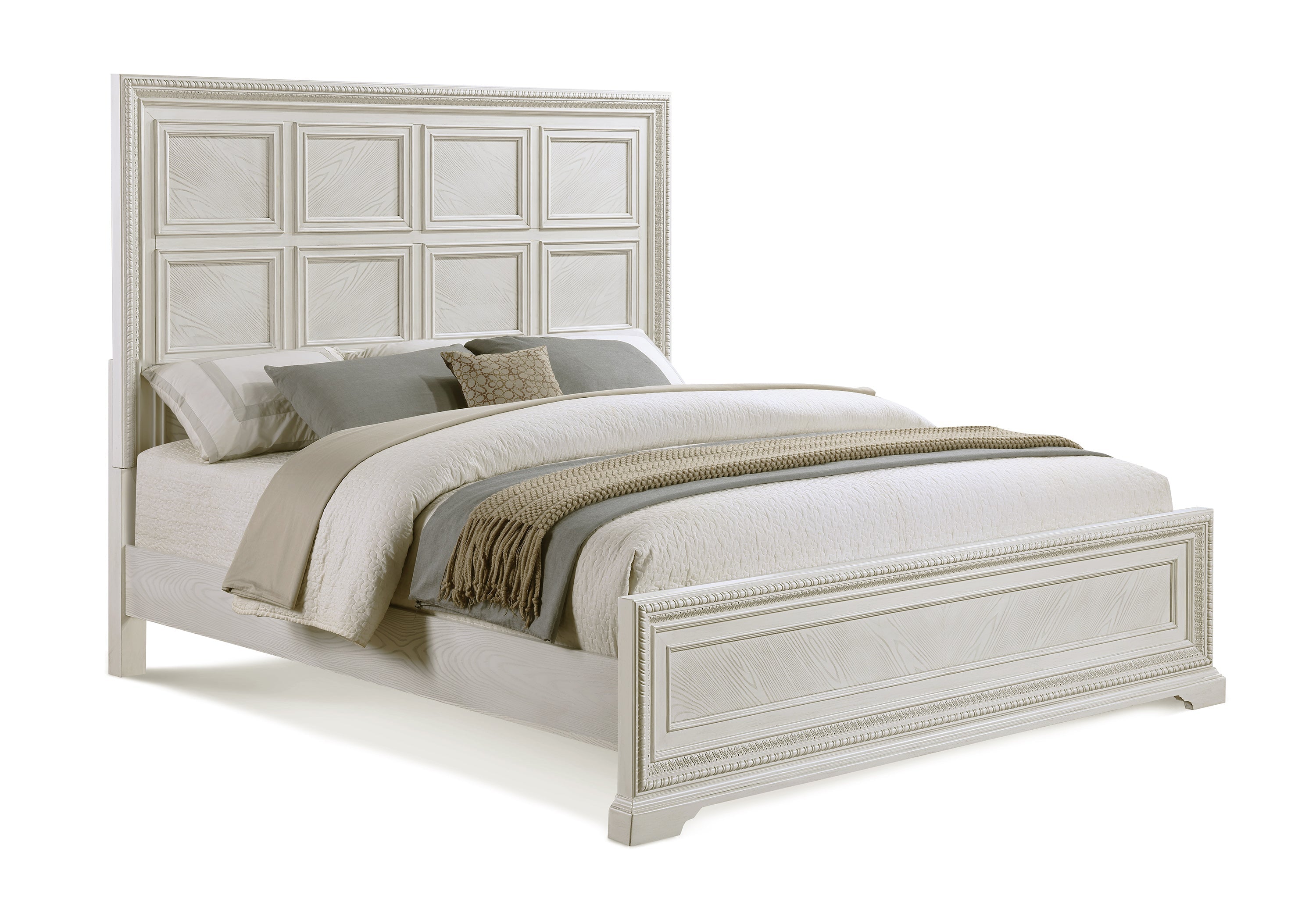 Alexandria Antique White Panel Bedroom Set