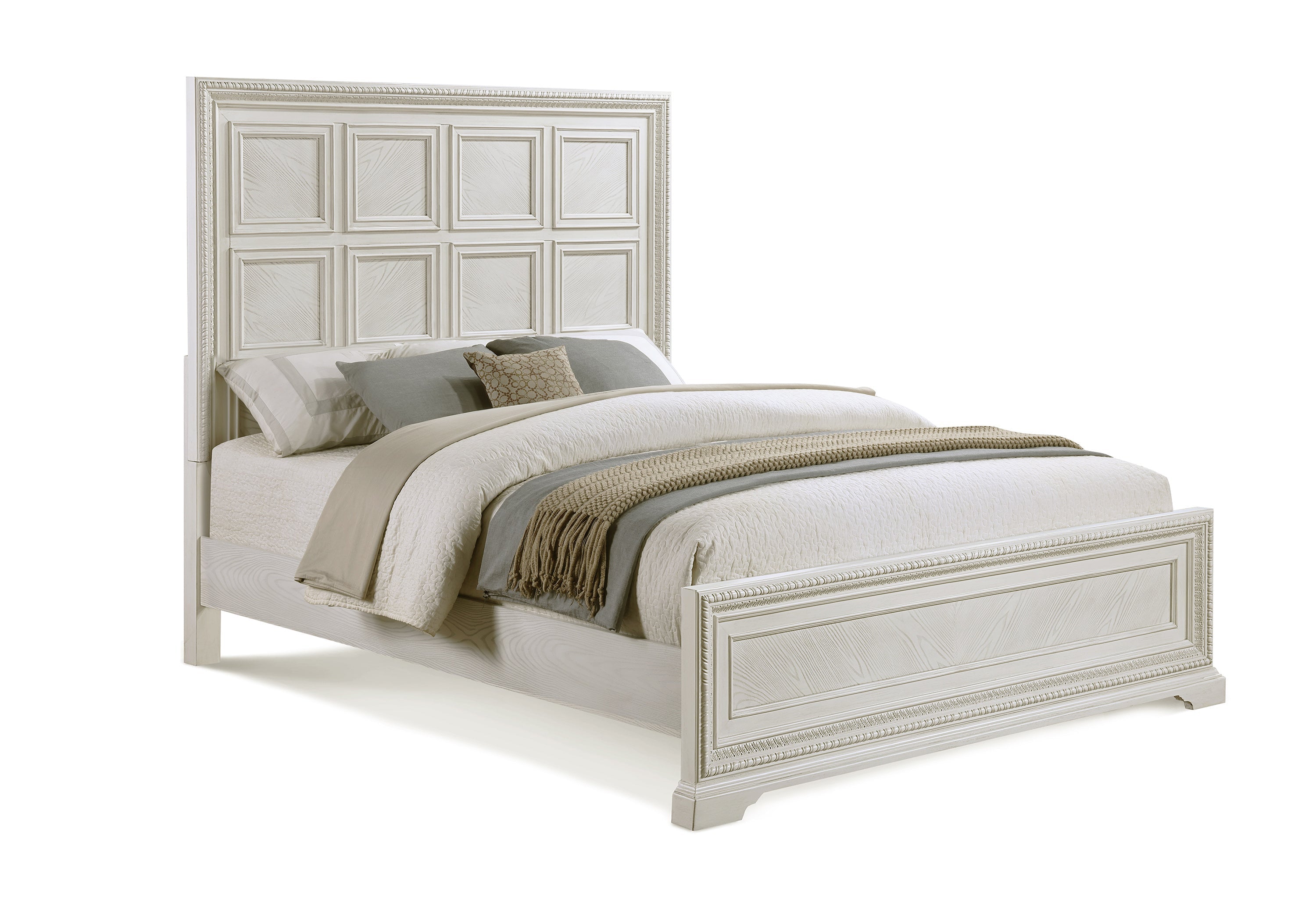 Alexandria Antique White Panel Bedroom Set