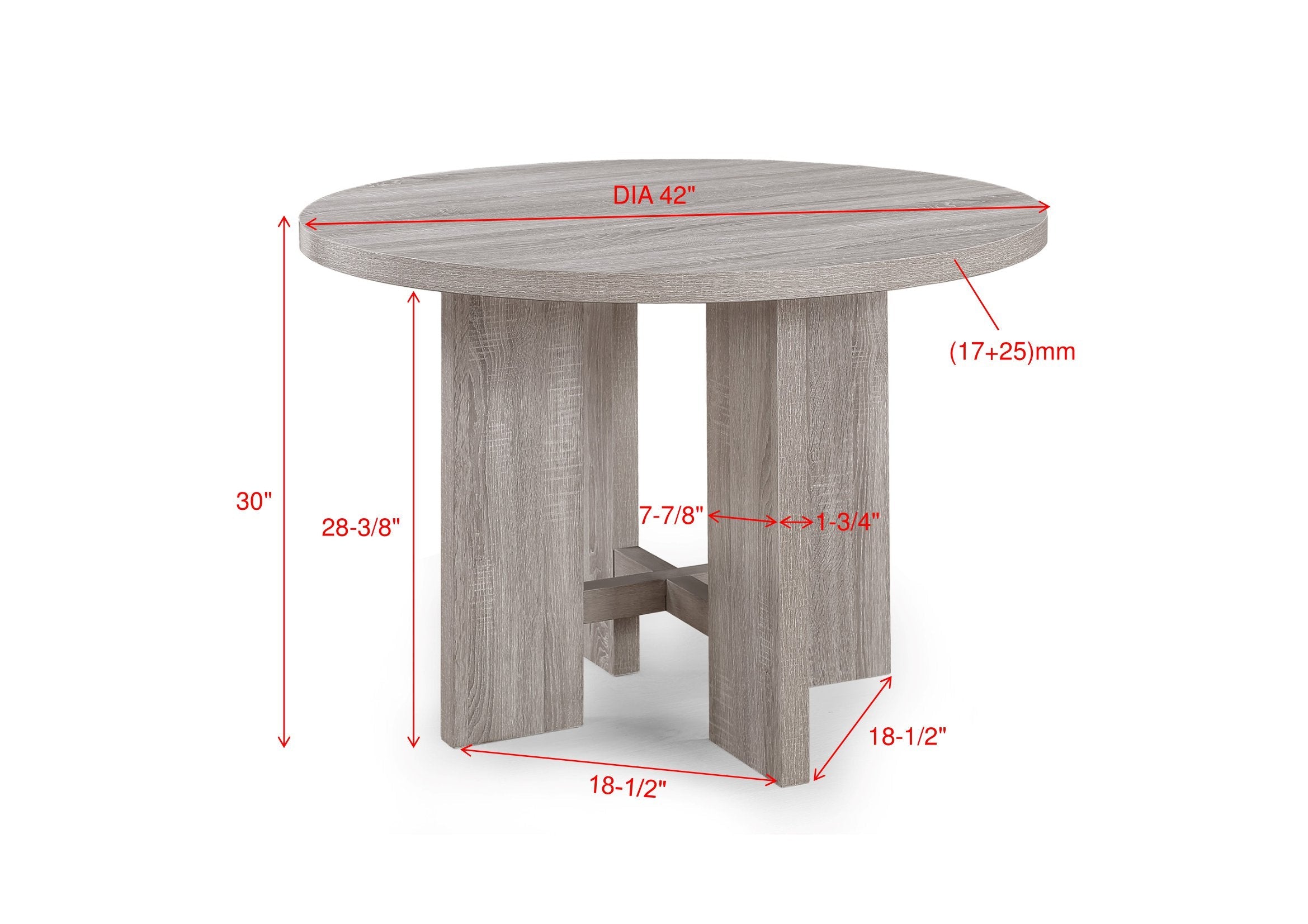 Amara Driftwood 5-Piece Round Dining Set
