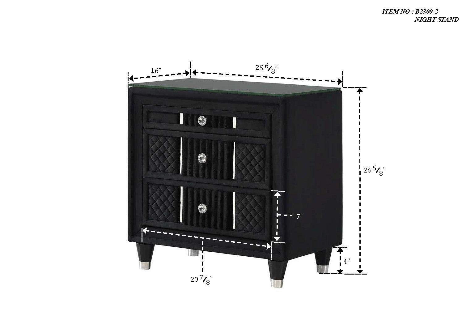 Armany Black Nightstand