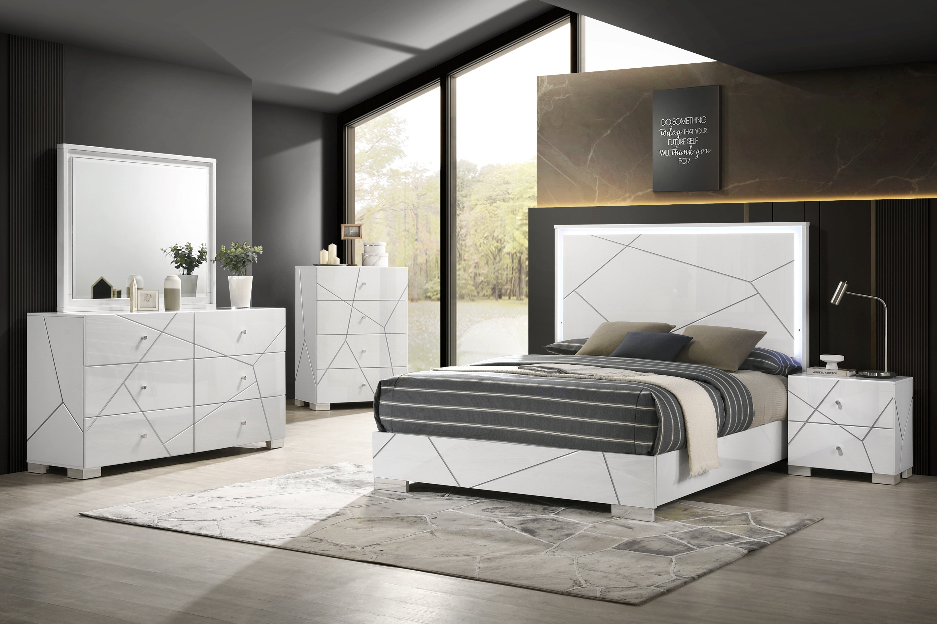 Ayla White Panel Bedroom Set