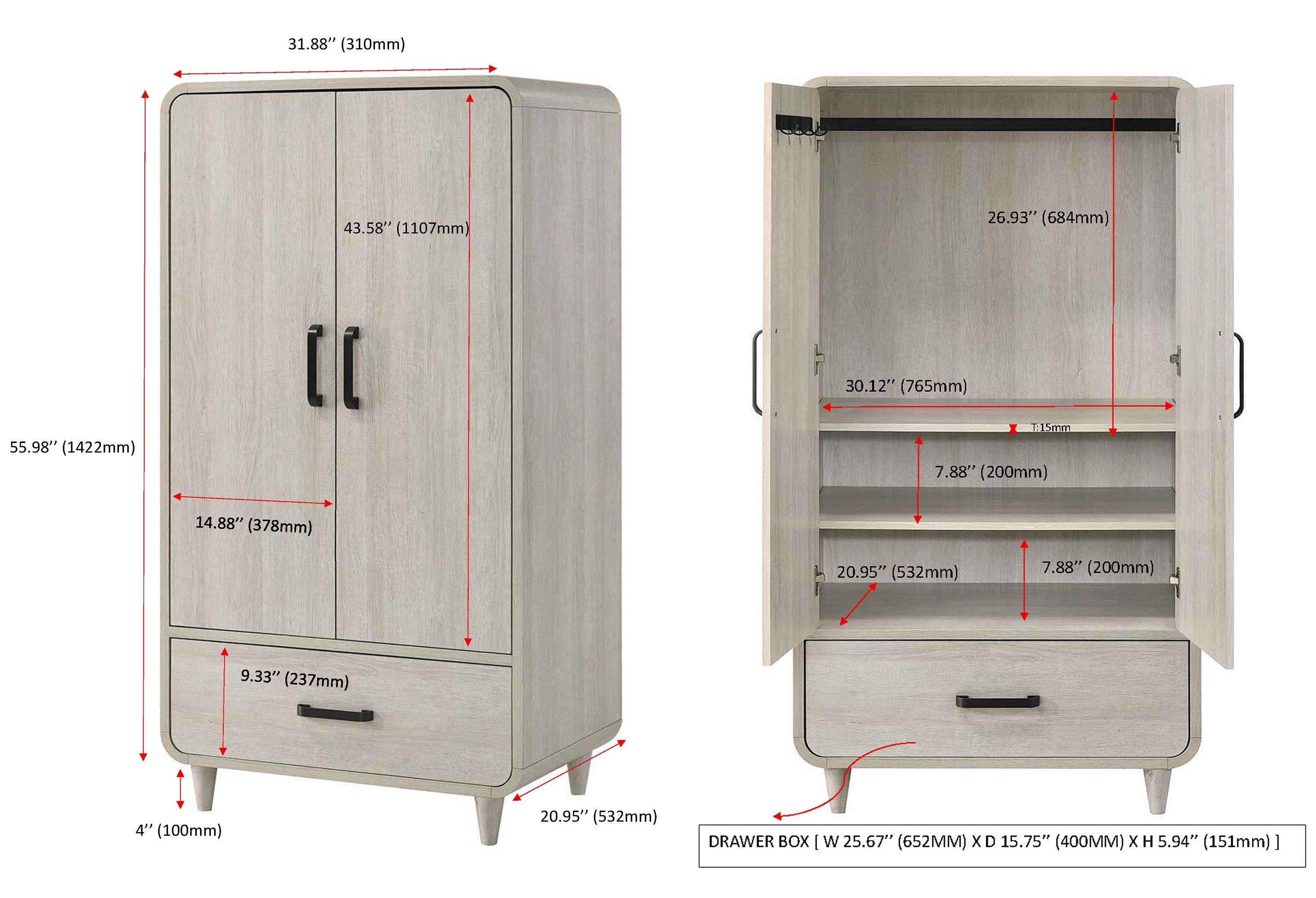 Nyomi White Armoire