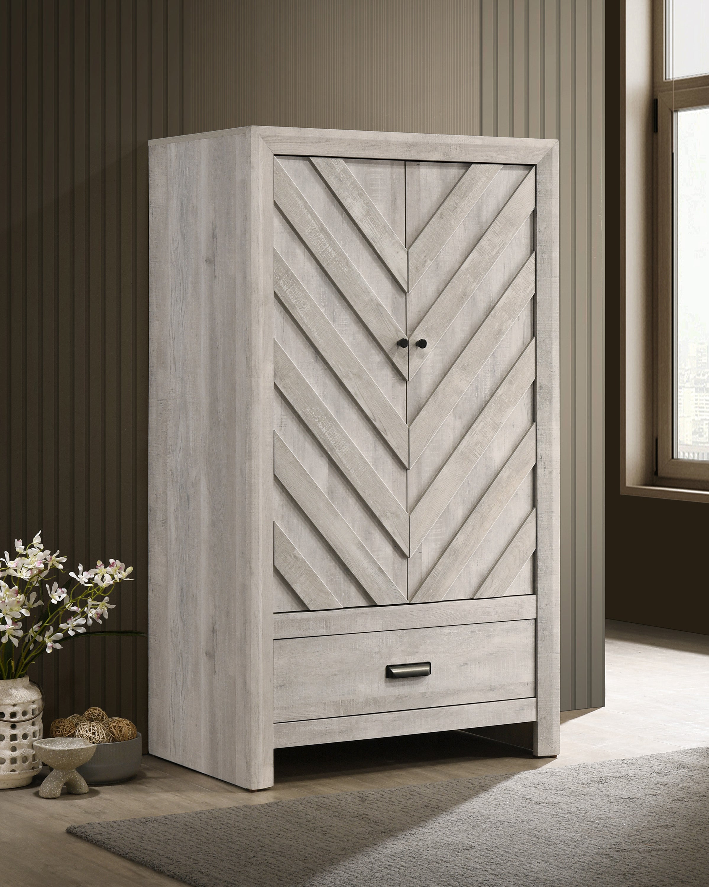 Valor Antique White Armoire