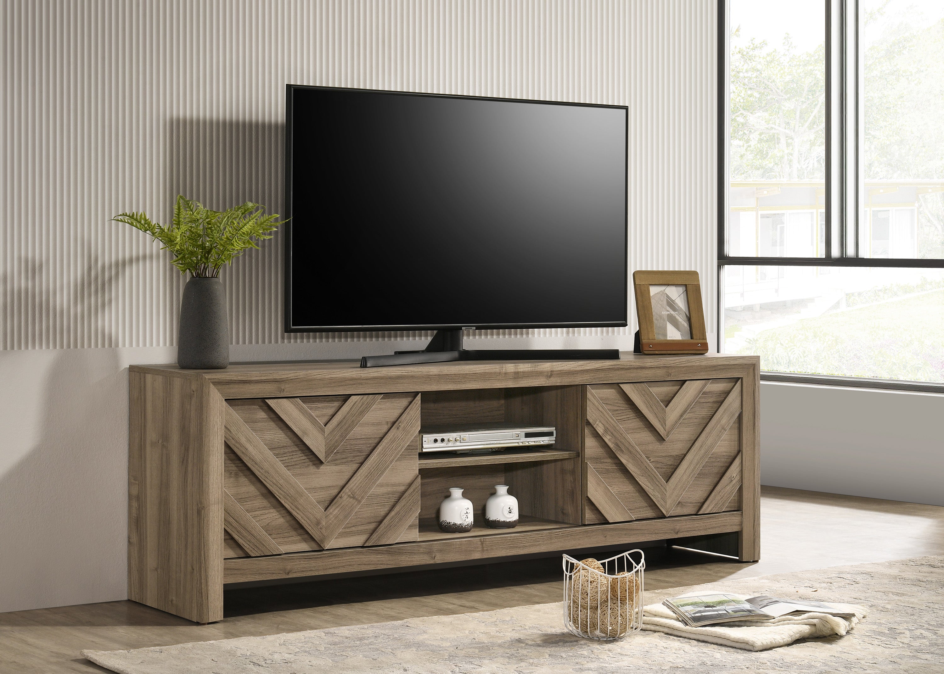VALOR TV STAND-LIGHT BROWN