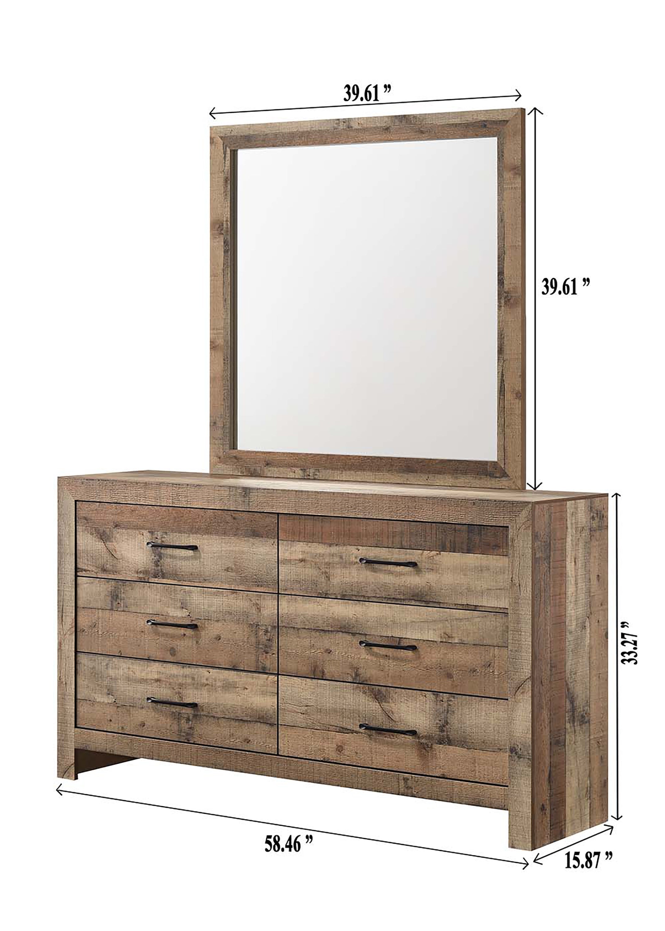 Elmer Brown Dresser Top (Only Mirror)