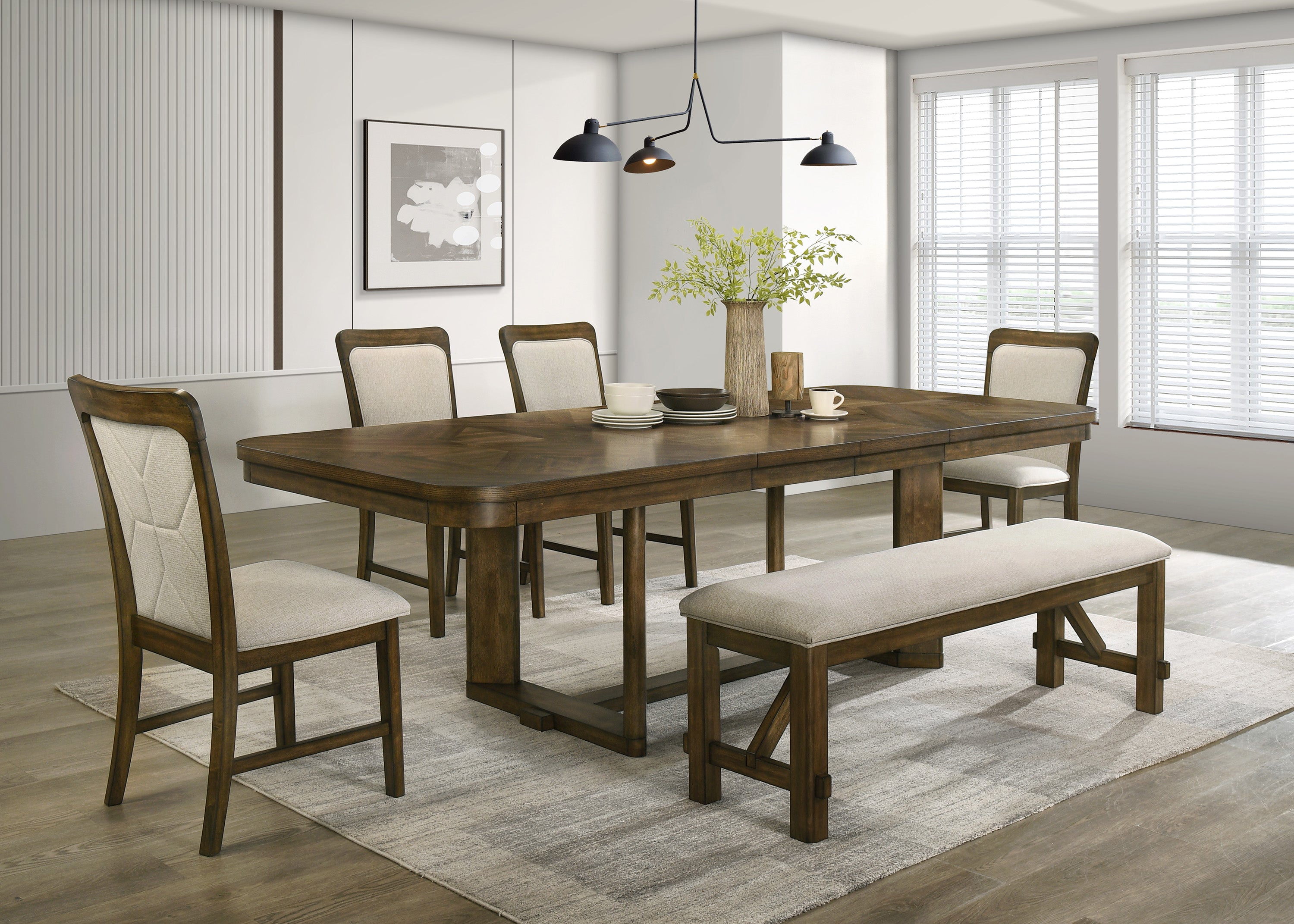 Broadmoor Brown Extendable Dining Set