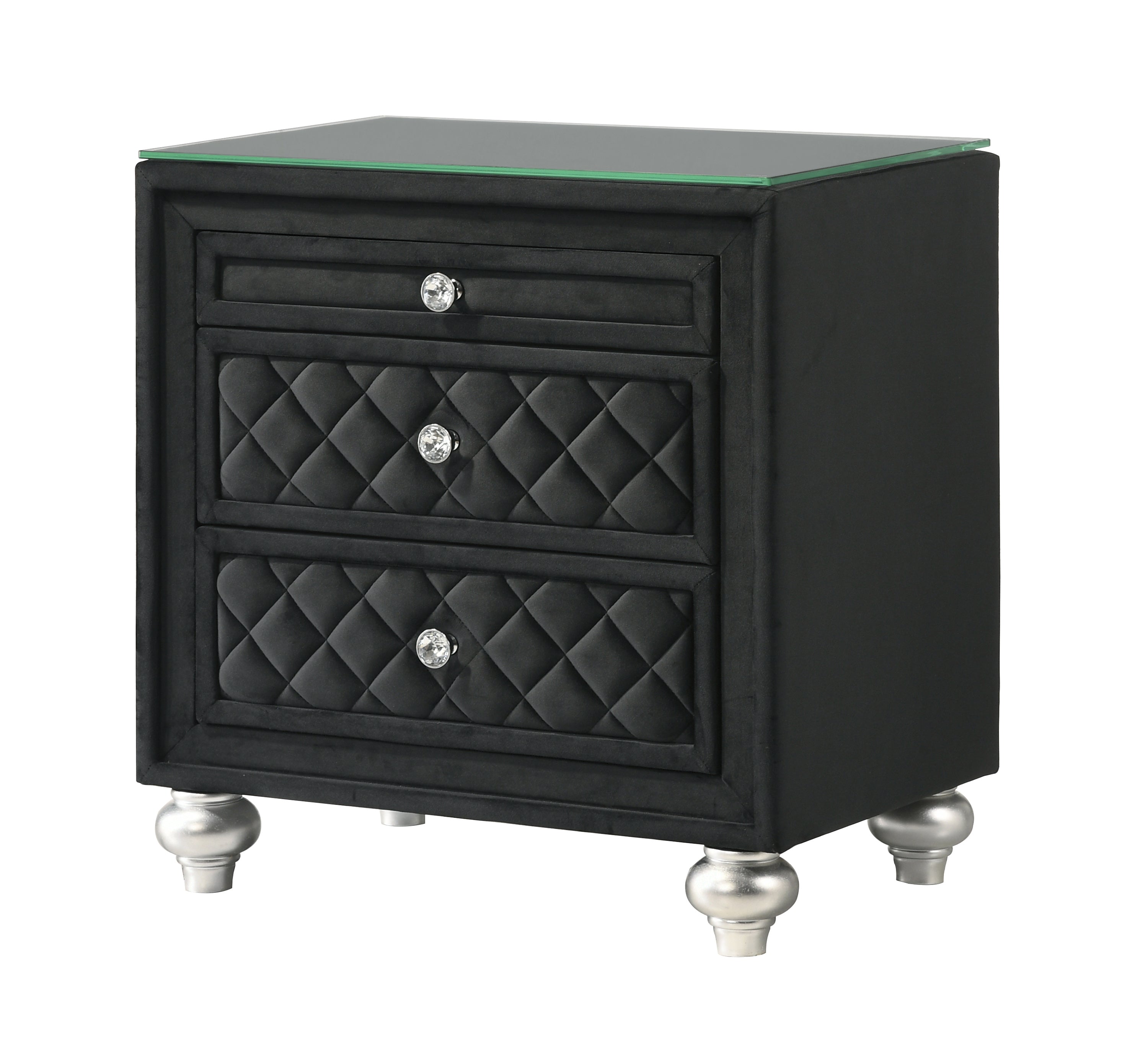 Cameo Black Upholstered Panel Bedroom Set