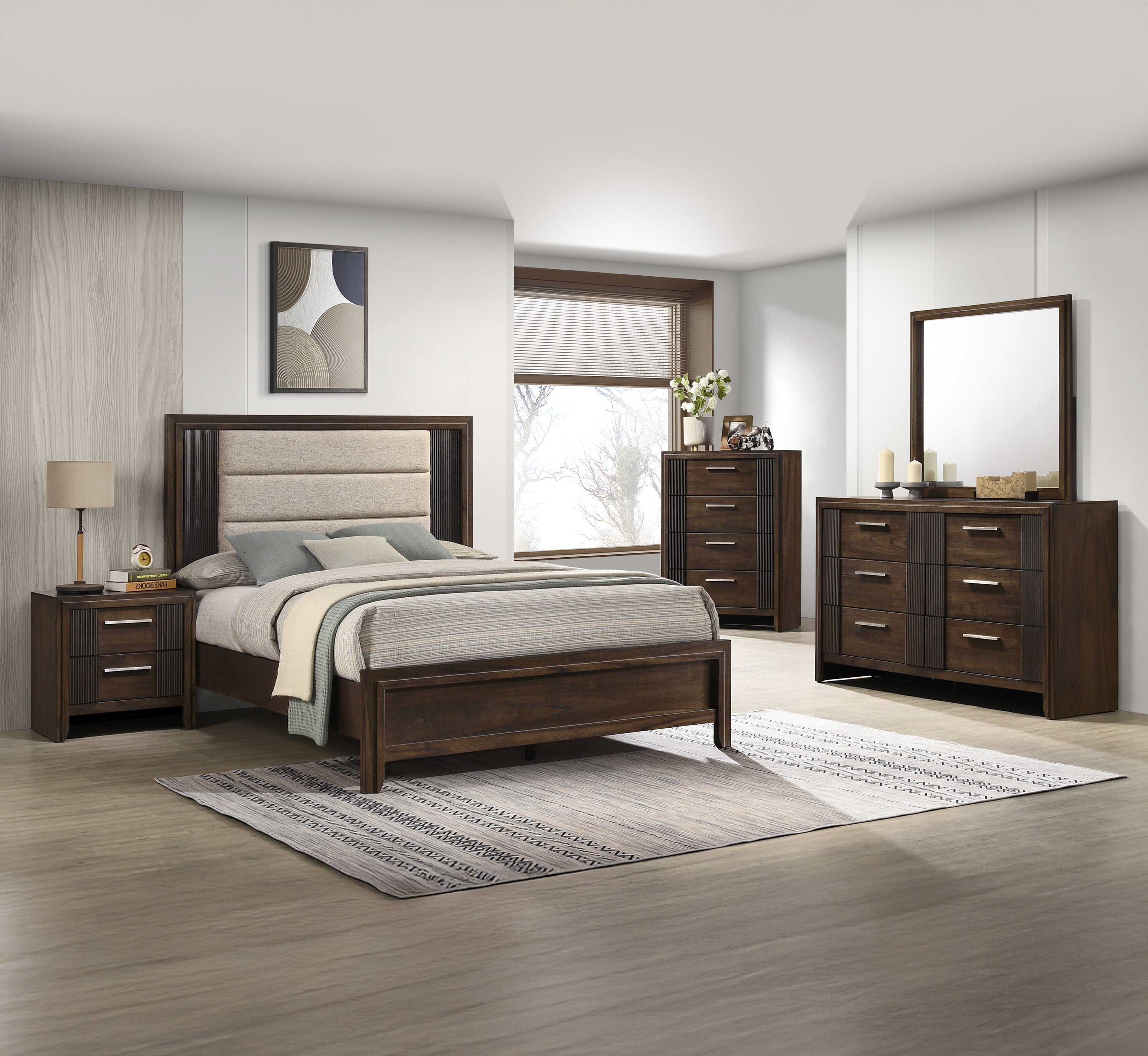 Carlton Brown King Panel Bed