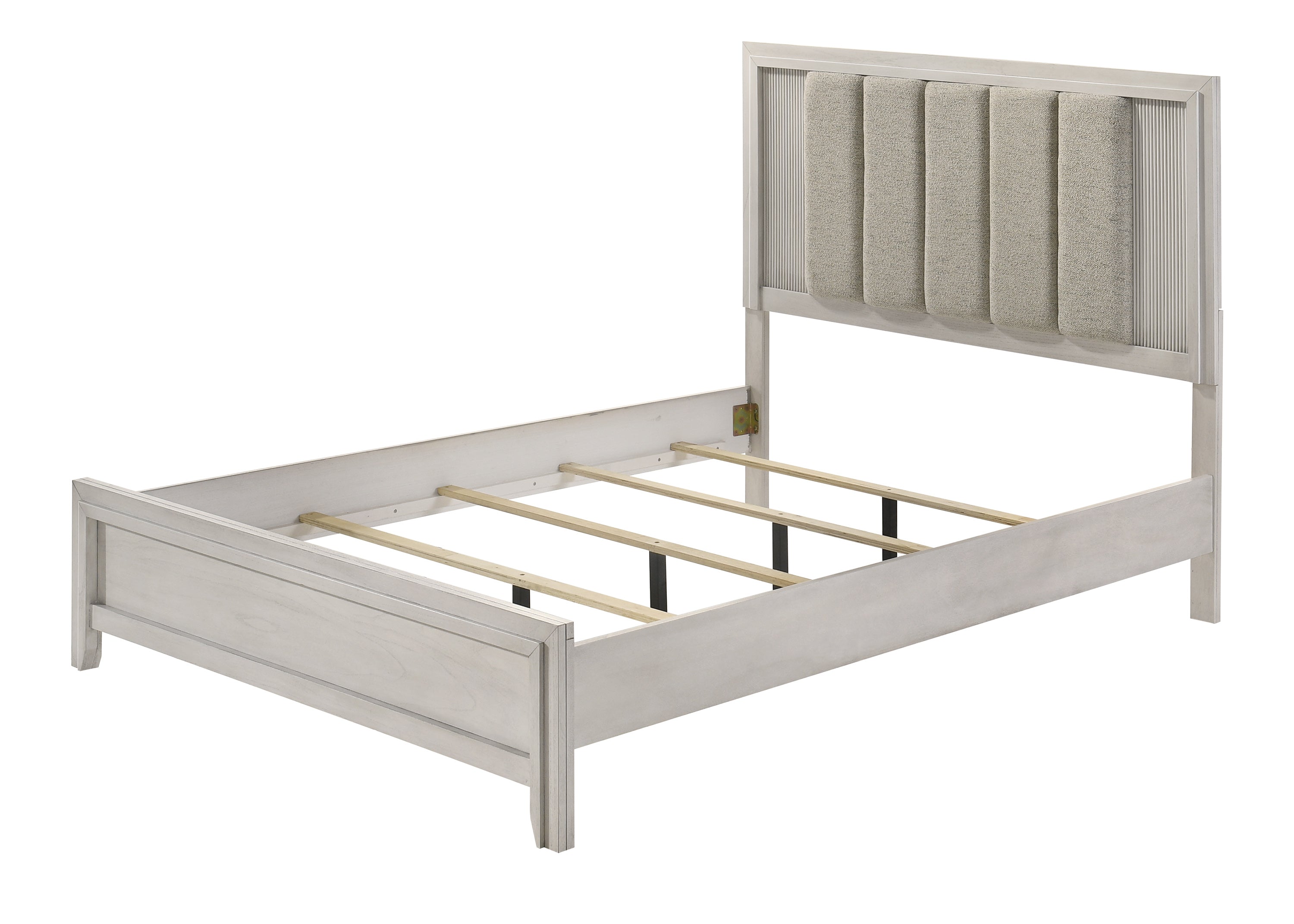 Carlton White Mist Upholstered King Bed