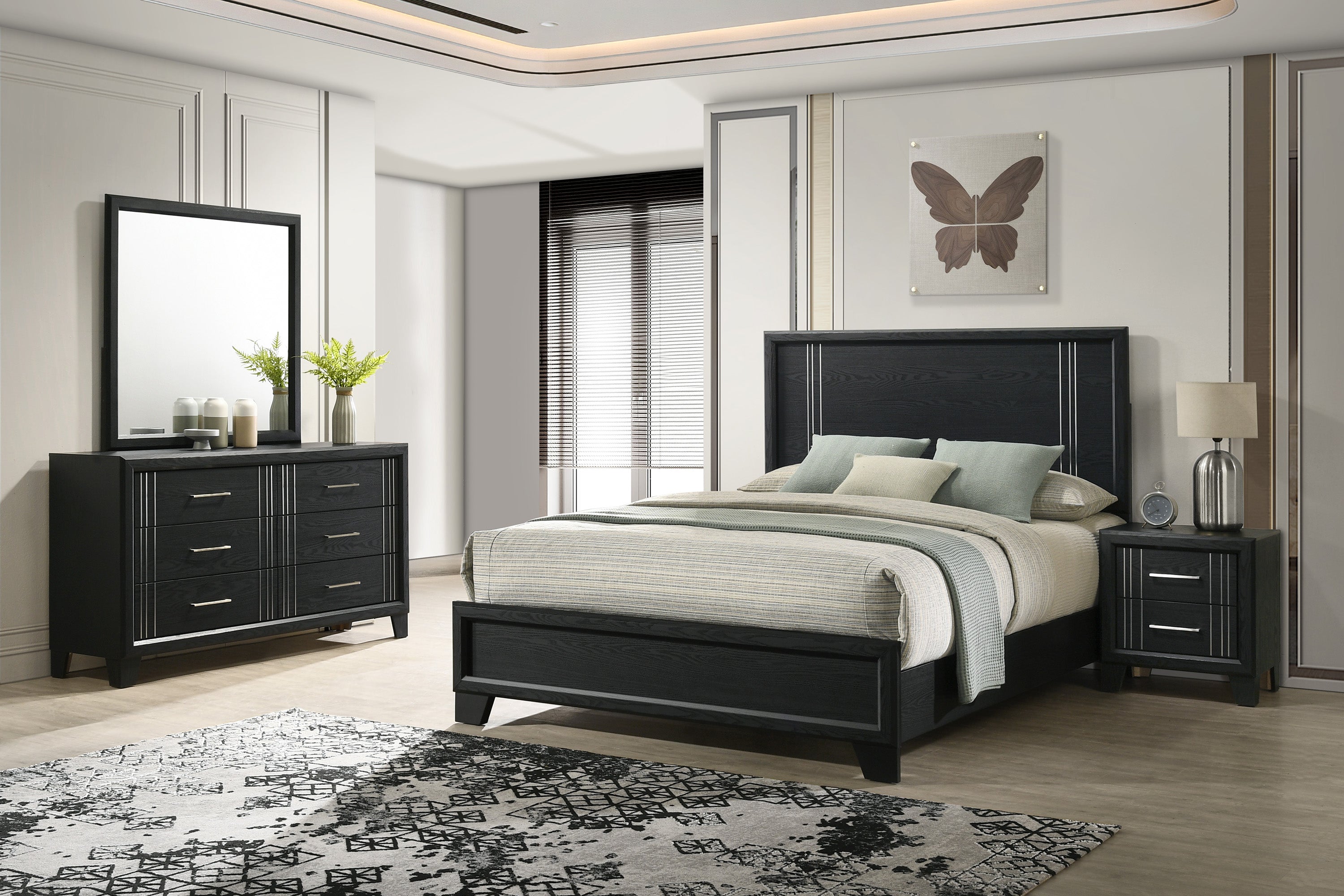 Charlie Charcoal Panel Bedroom Set