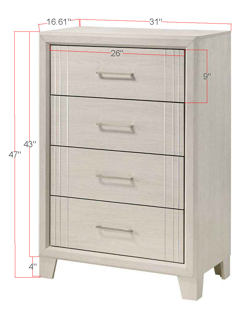 Charlie White Panel Youth Bedroom Set