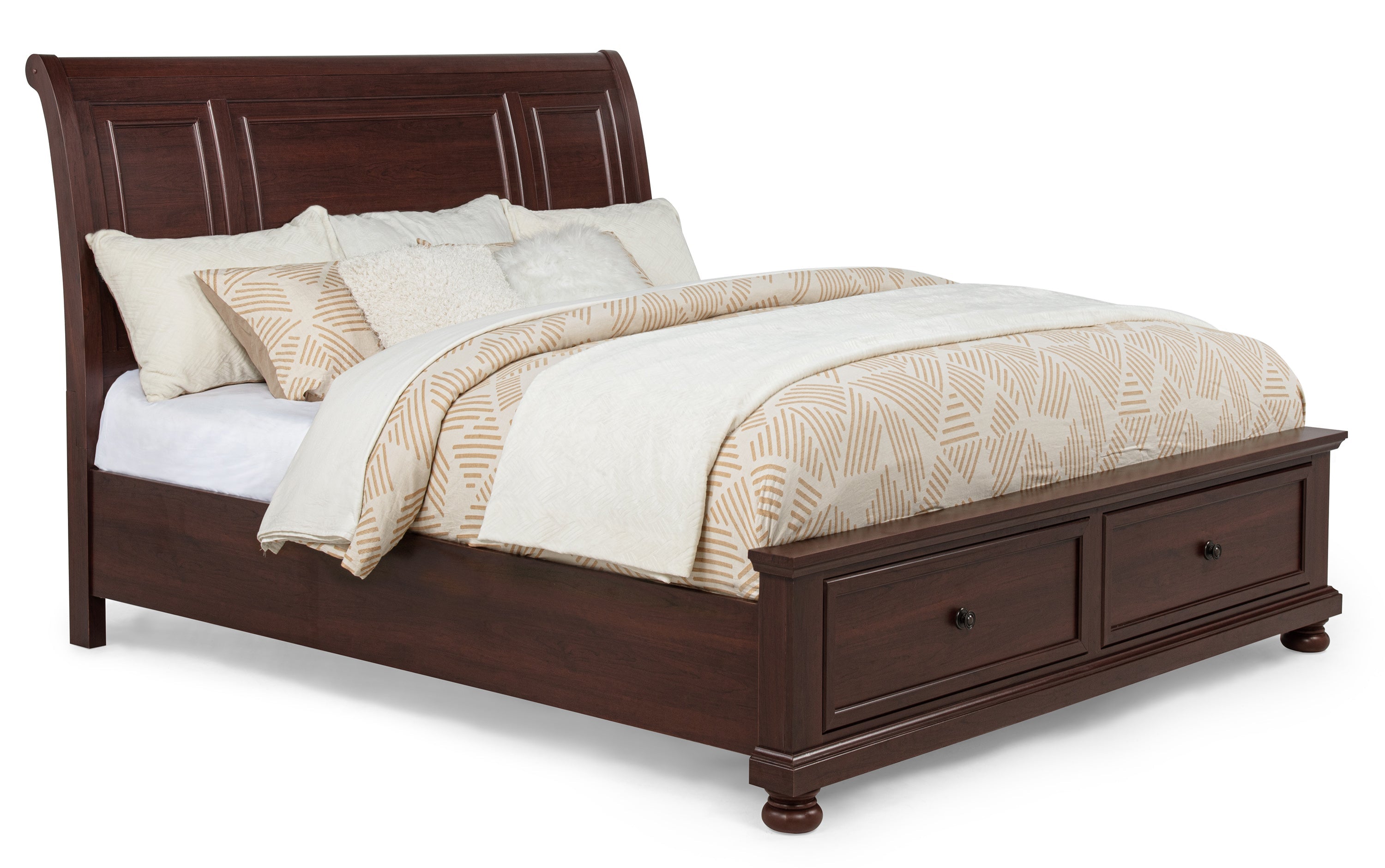 Claribelle Cherry Storage Sleigh Bedroom Set