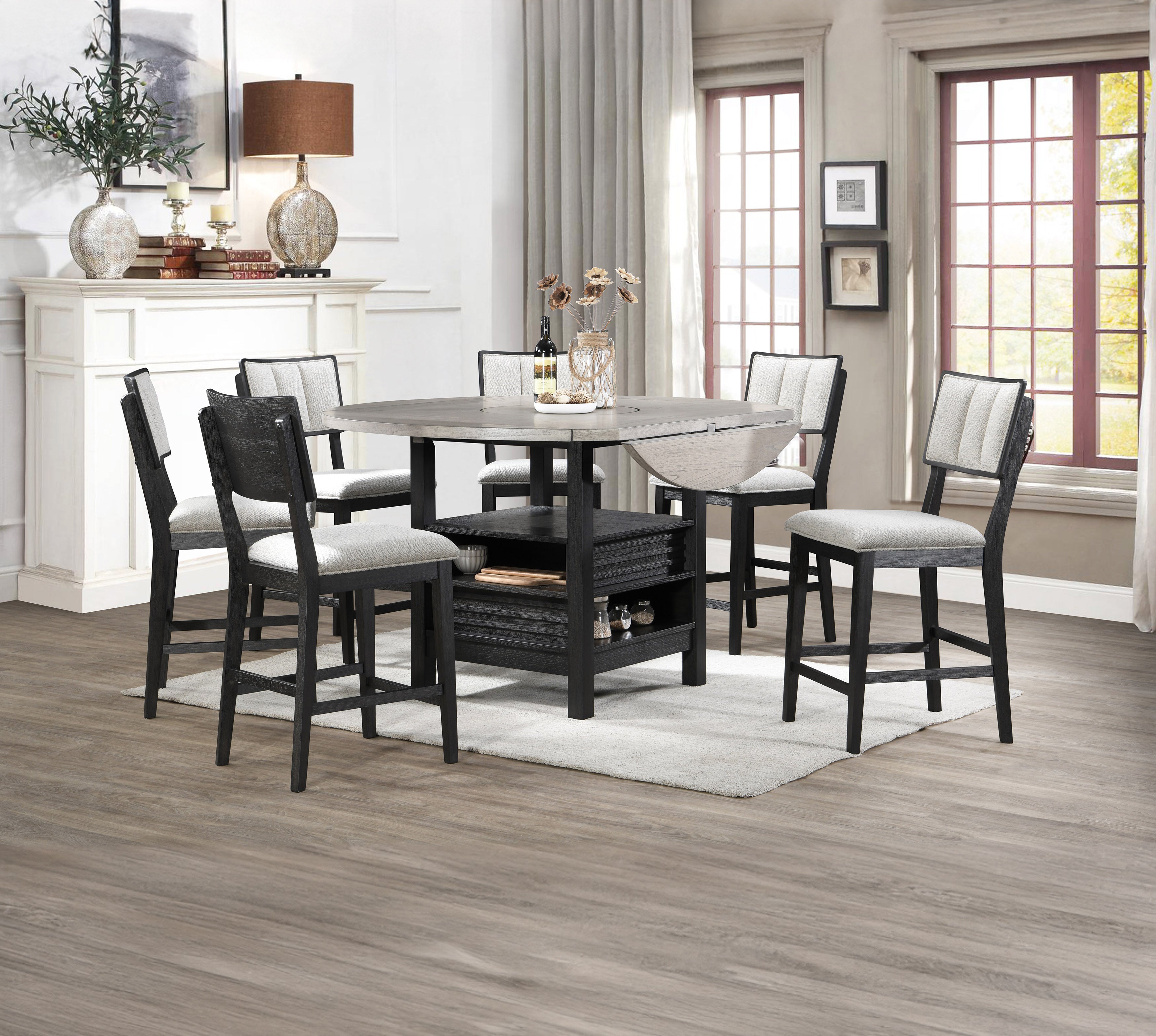 Cline Light Gray Counter Height Dining Chair, Set of 2