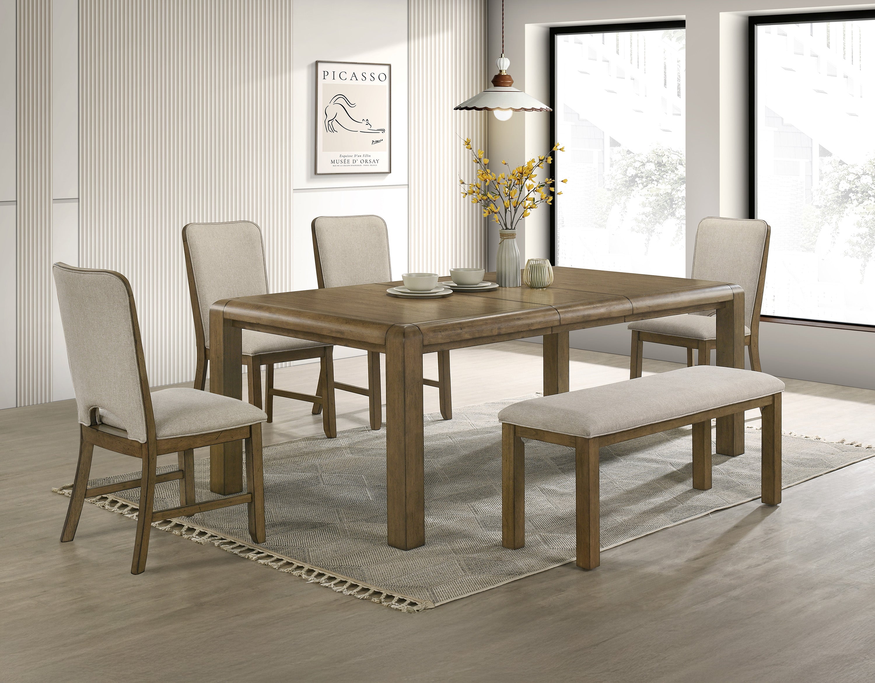 Cockrell Brown/Beige Dining Table with 18"Leaf
