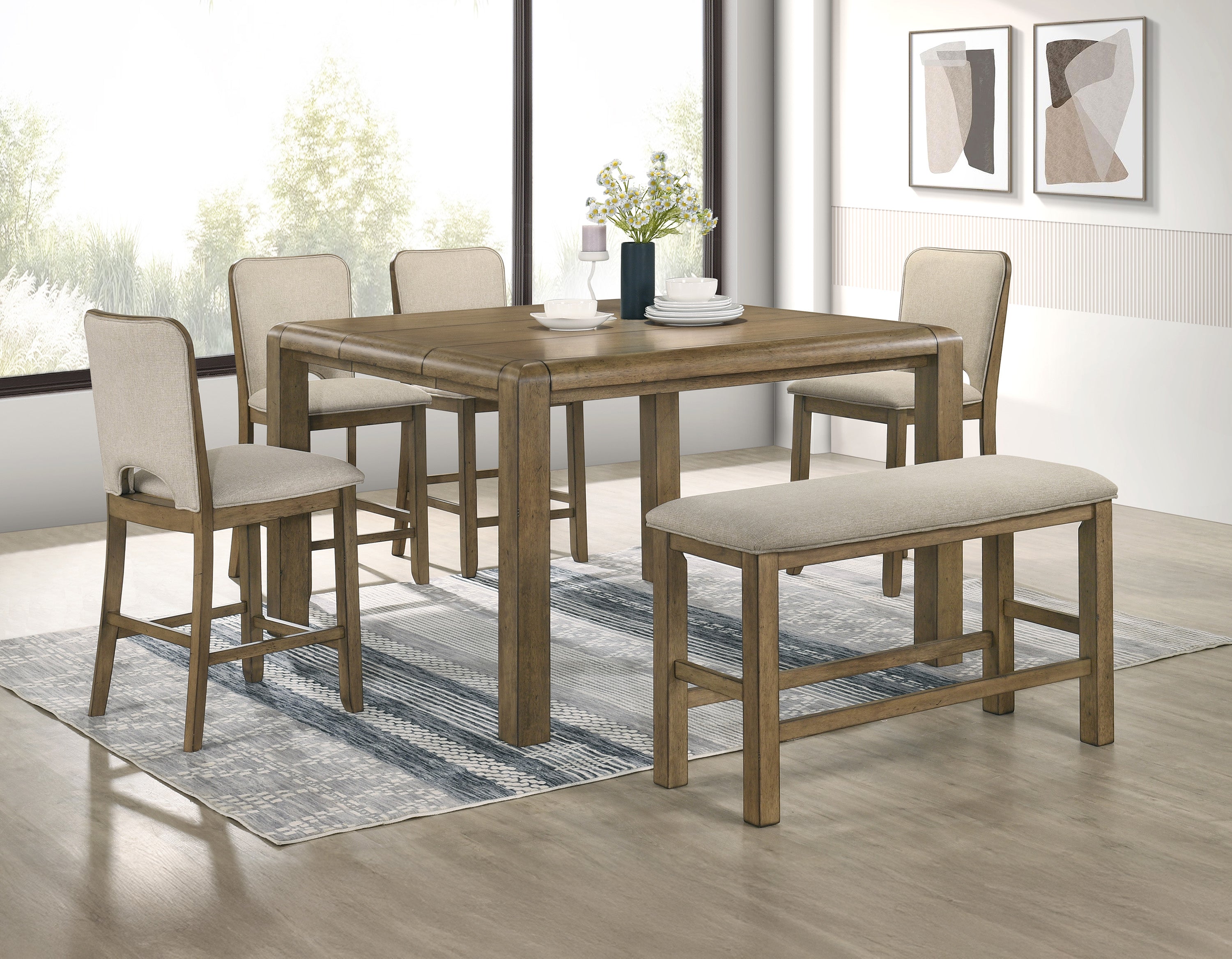 Cockrell Brown/Beige Counter Height Bench