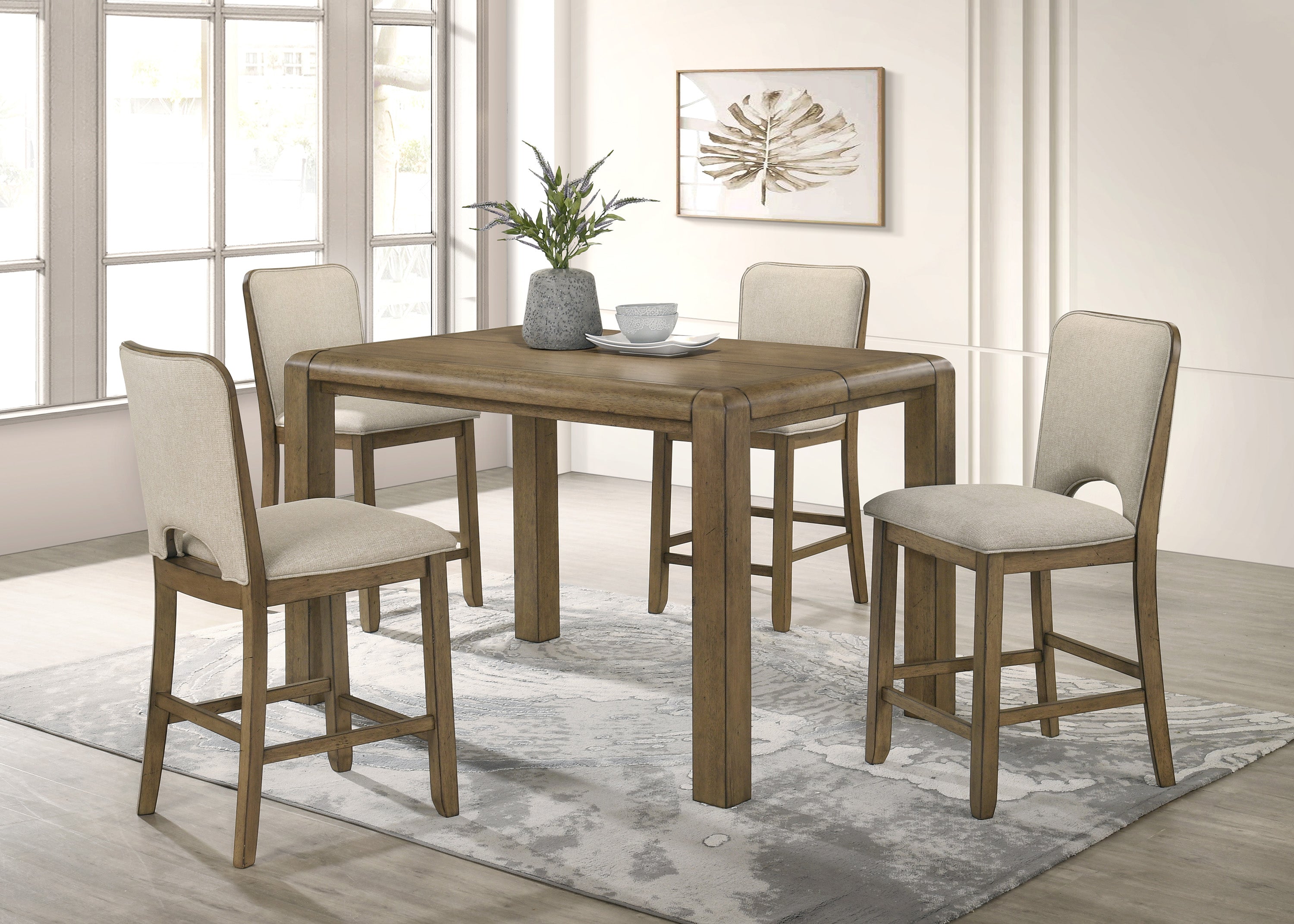 Cockrell Brown/Beige Counter Height Chair, Set of 2