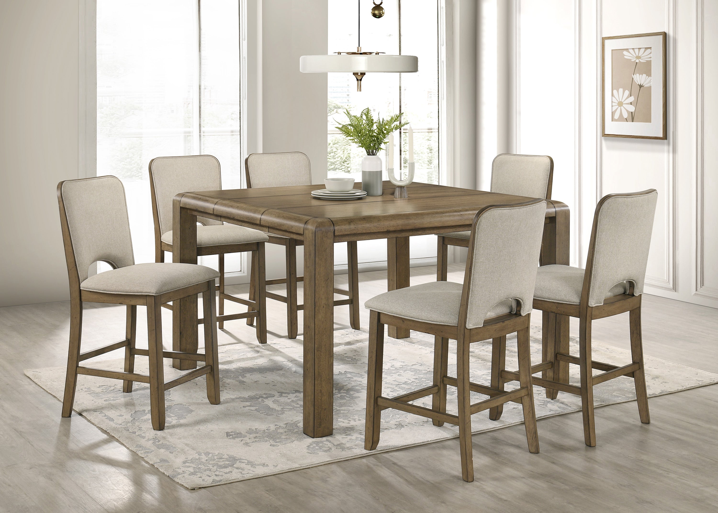 Cockrell Brown/Beige Counter Height Chair, Set of 2
