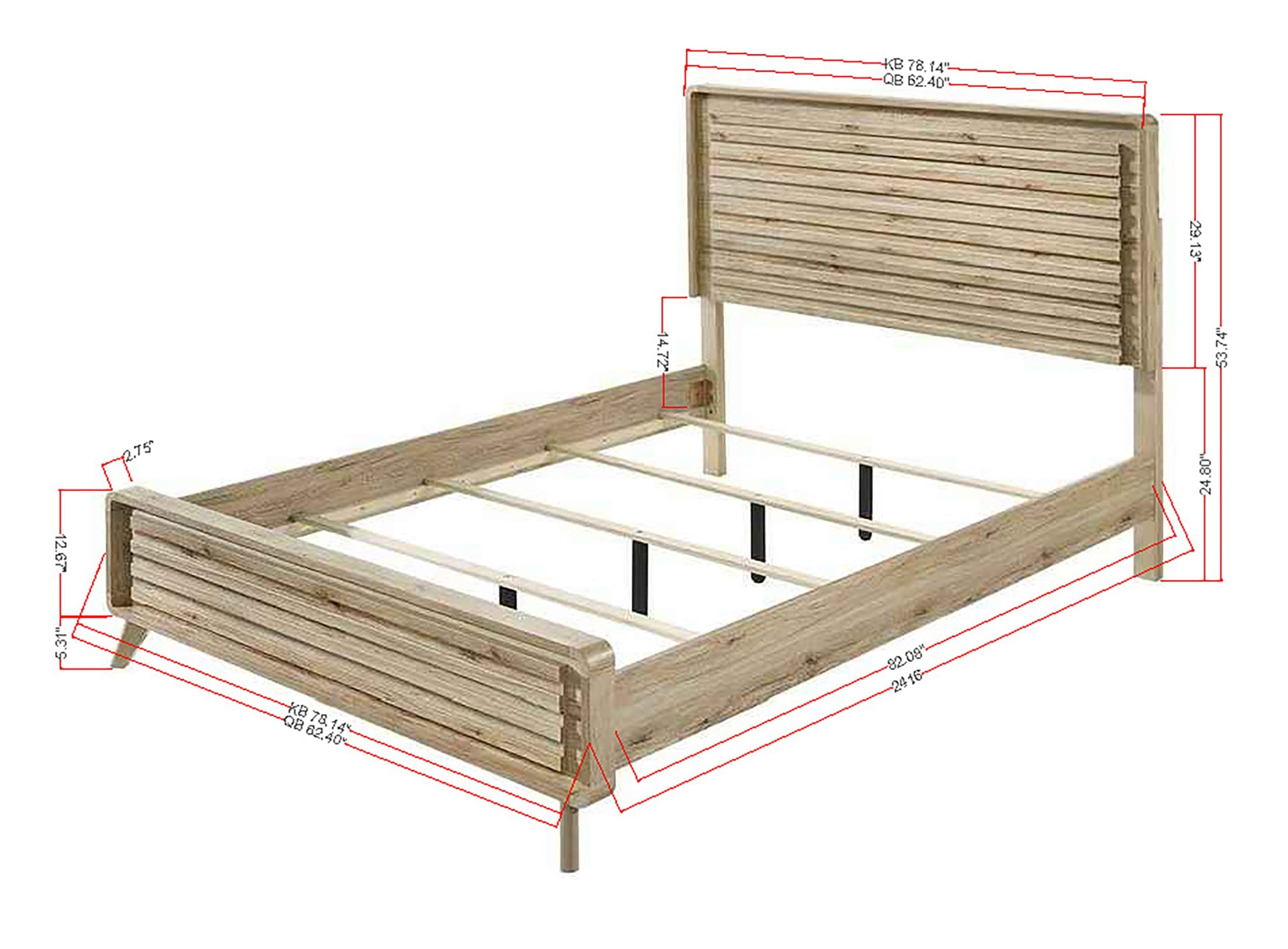 Dawson Light Wood King Panel Bed