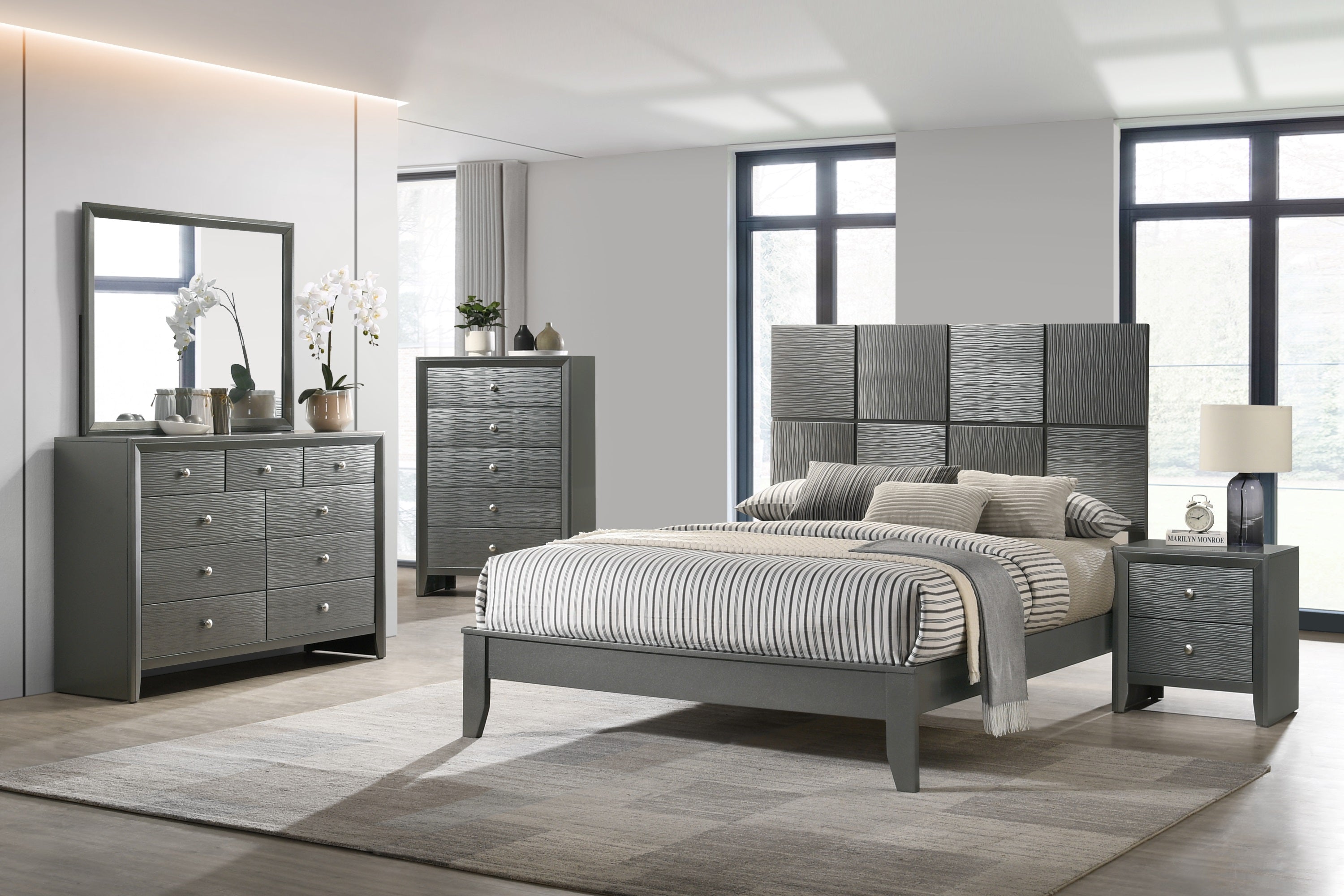 Denker Gunmetal Dresser Mirror (Mirror Only)