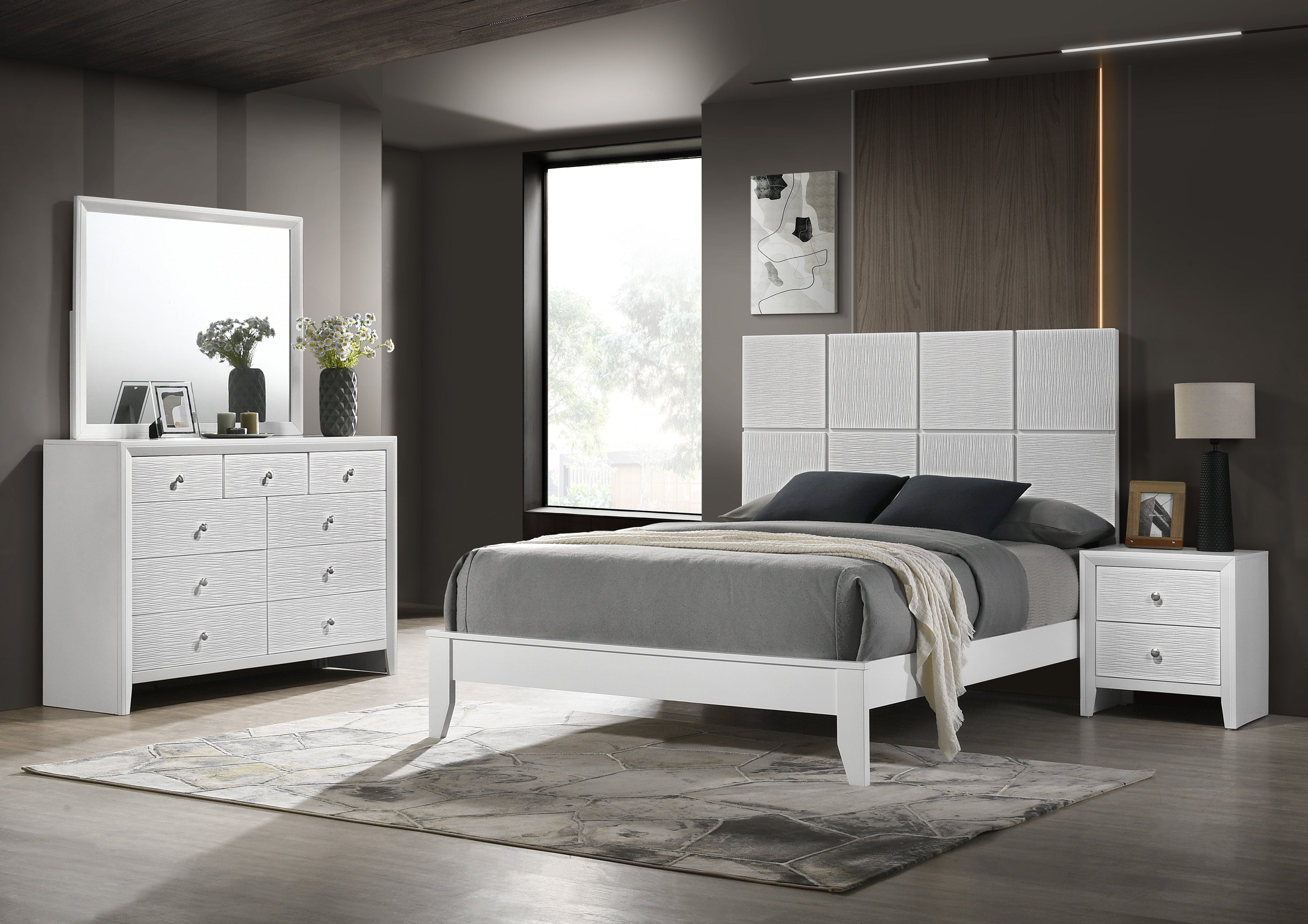 Denker White Panel Youth Bedroom Set
