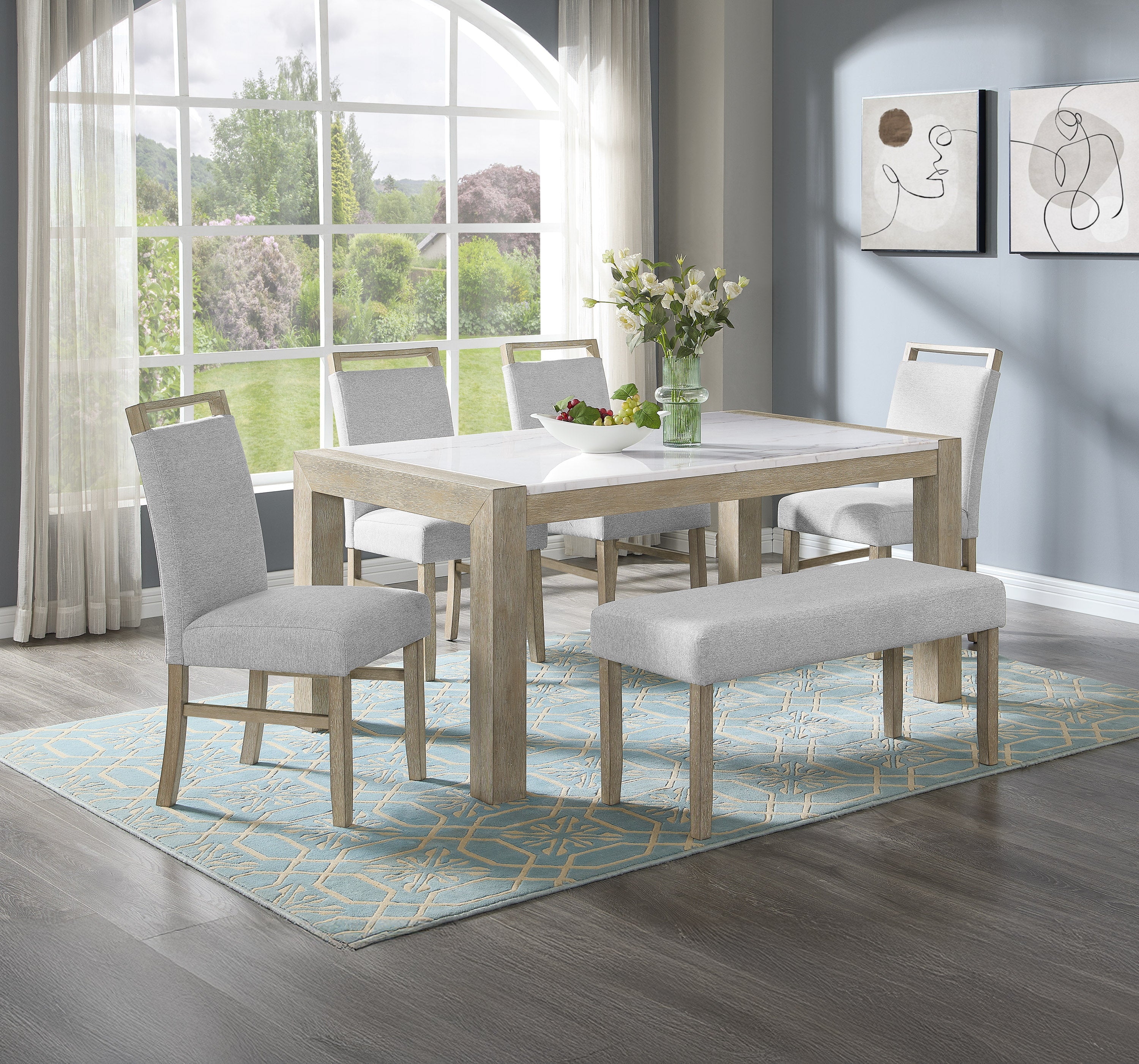 Hazel Light Gray Bench